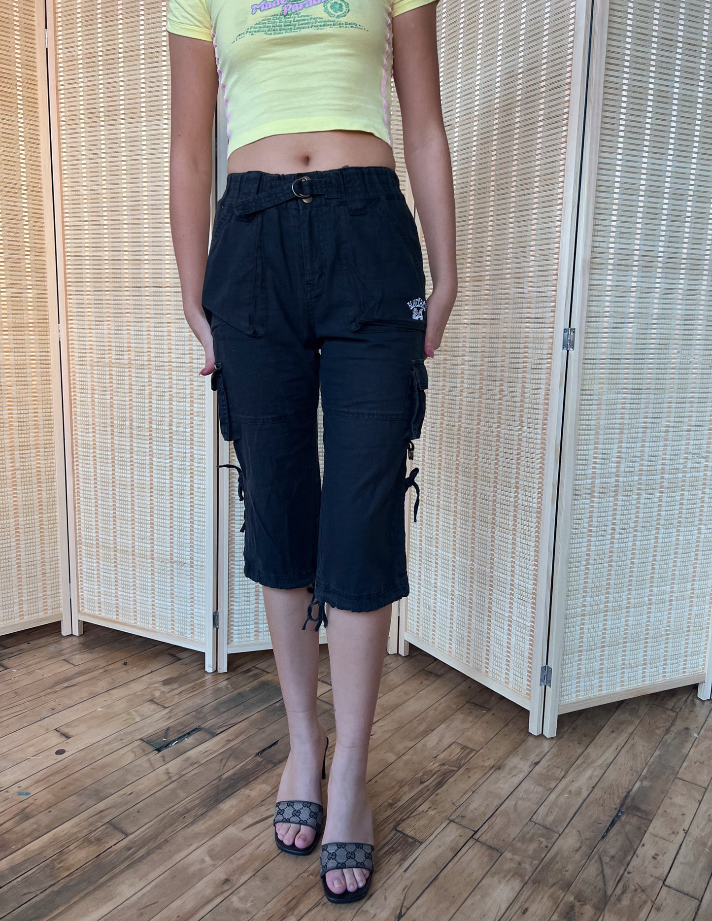 Blue Cross Black Cargo Capris
