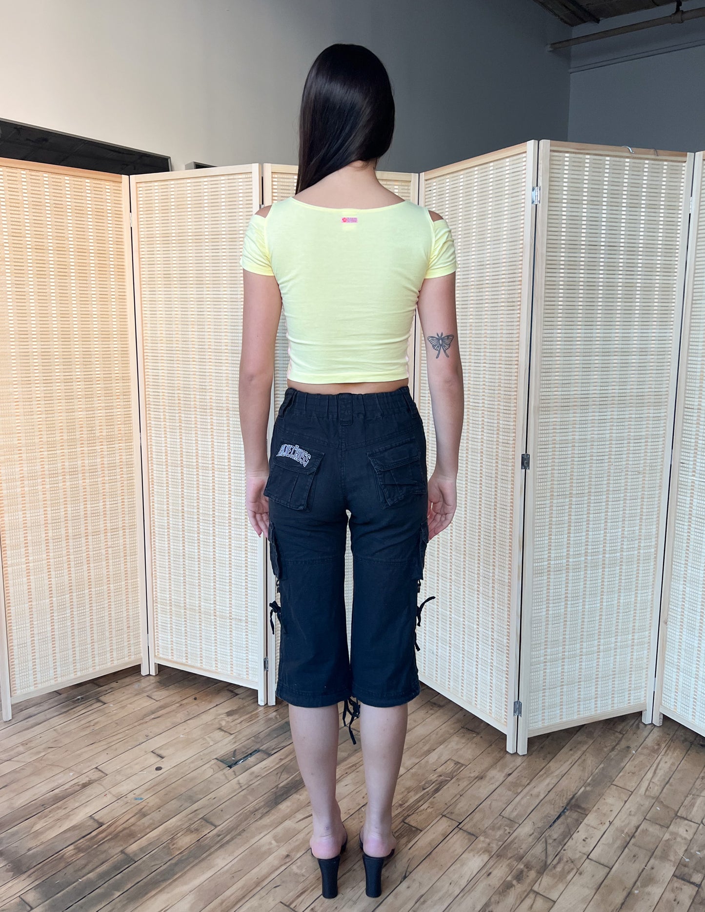 Blue Cross Black Cargo Capris