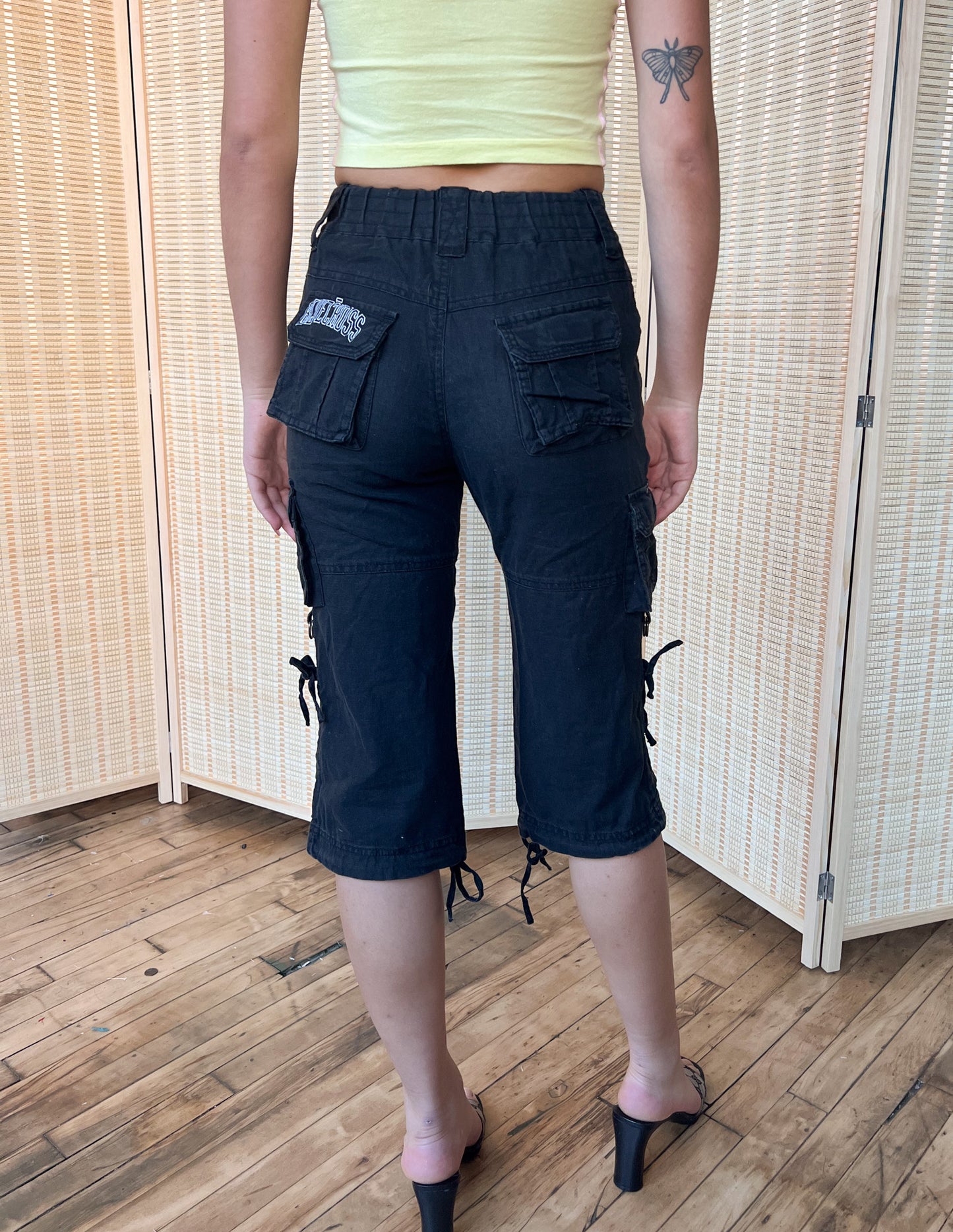 Blue Cross Black Cargo Capris