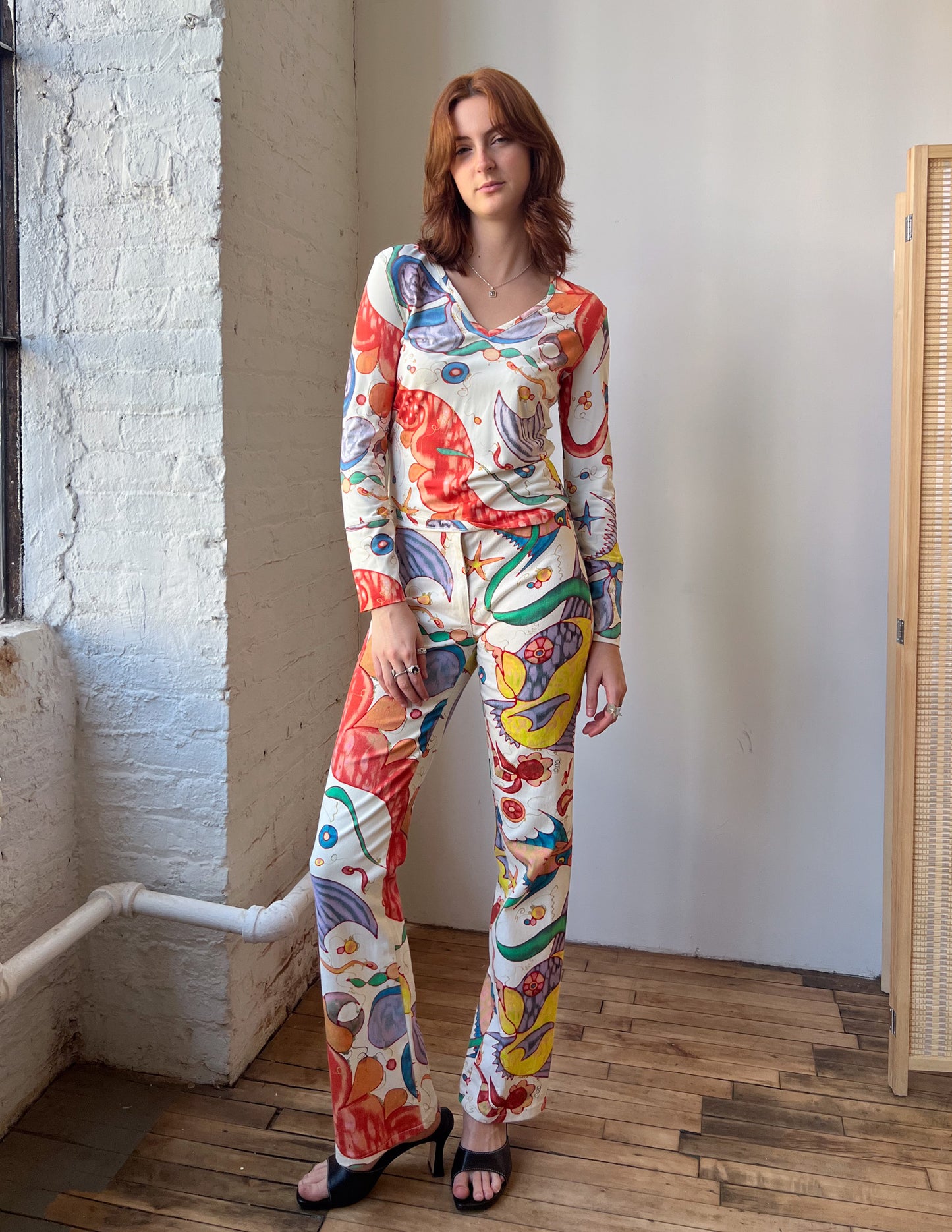 Versace Multi Color Print Two Piece