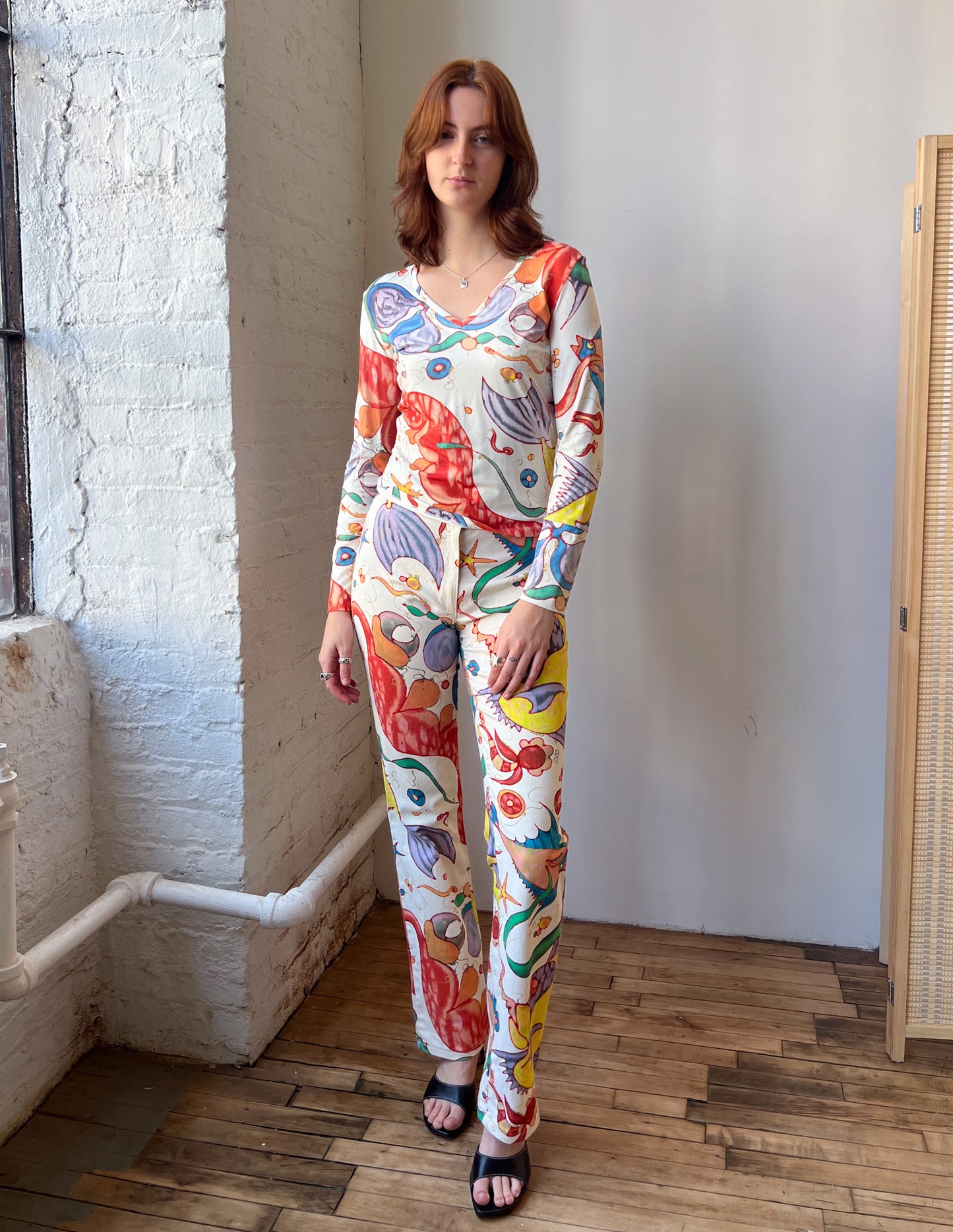 Versace Multi Color Print Two Piece