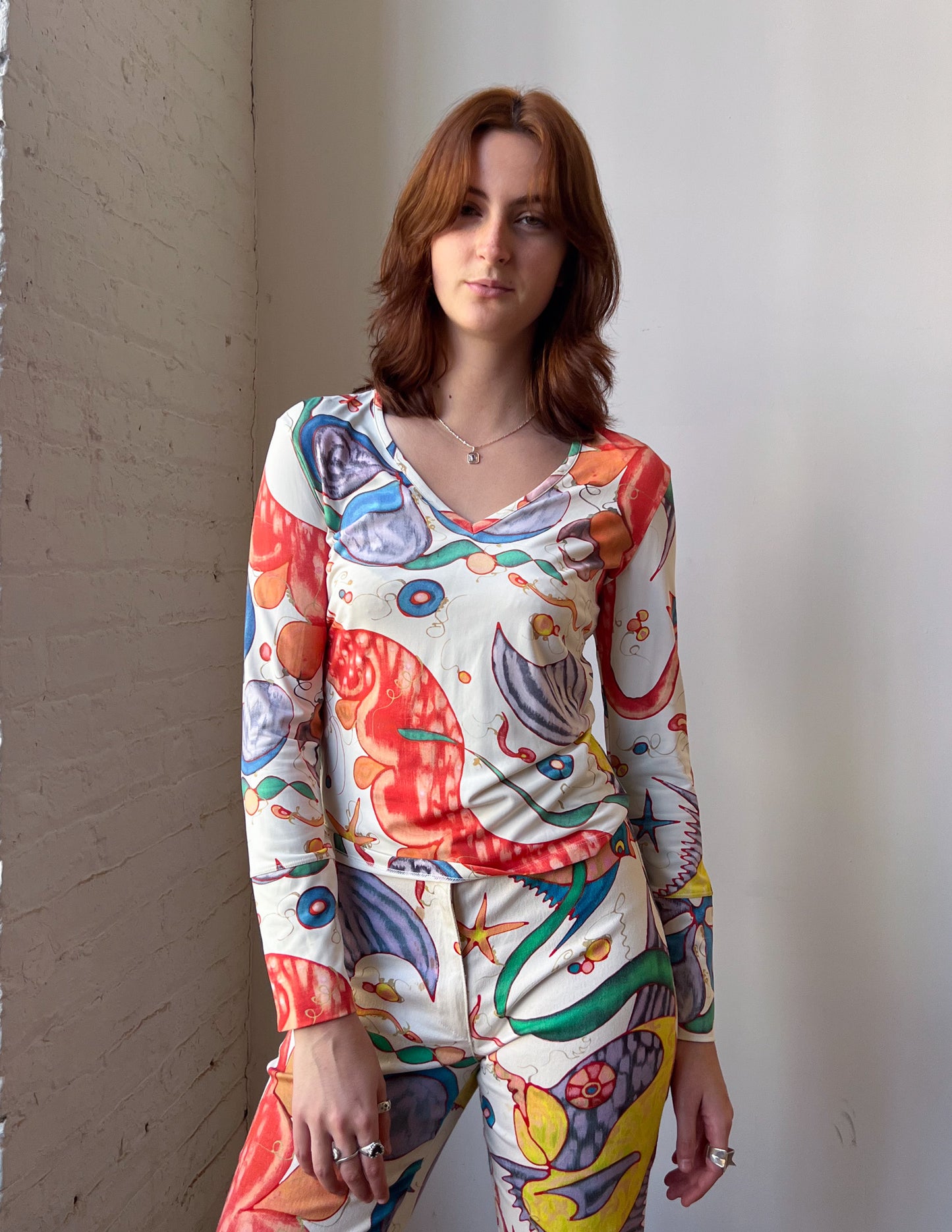 Versace Multi Color Print Two Piece