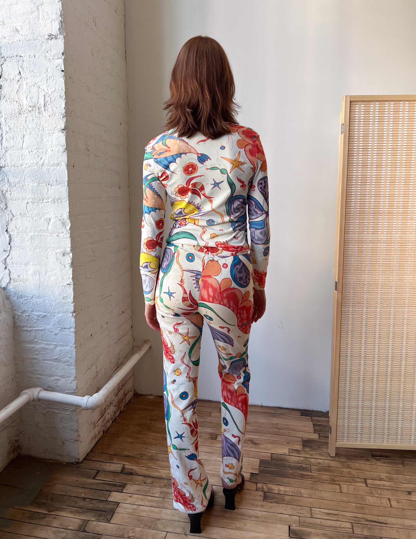 Versace Multi Color Print Two Piece