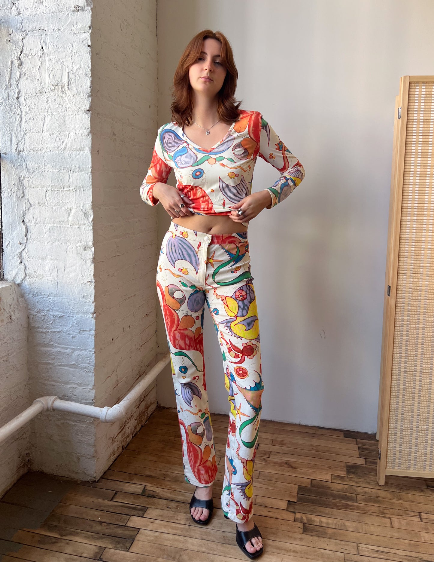 Versace Multi Color Print Two Piece