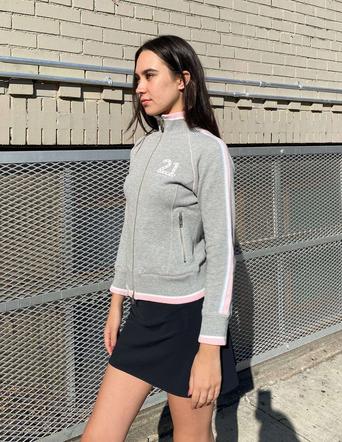 Courrèges Grey & Pink Zip Up