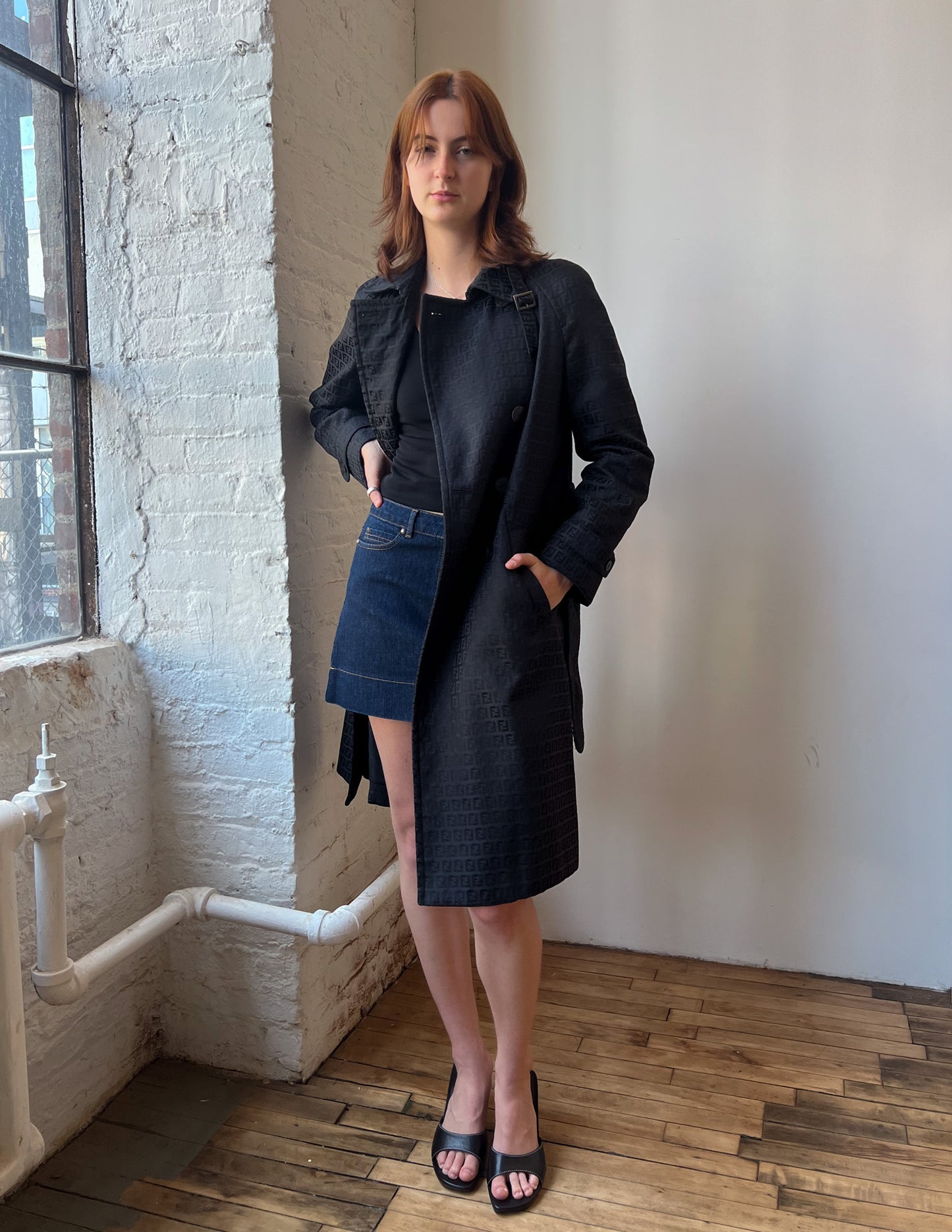 Fendi Zucca All Over Belted Trench Coat