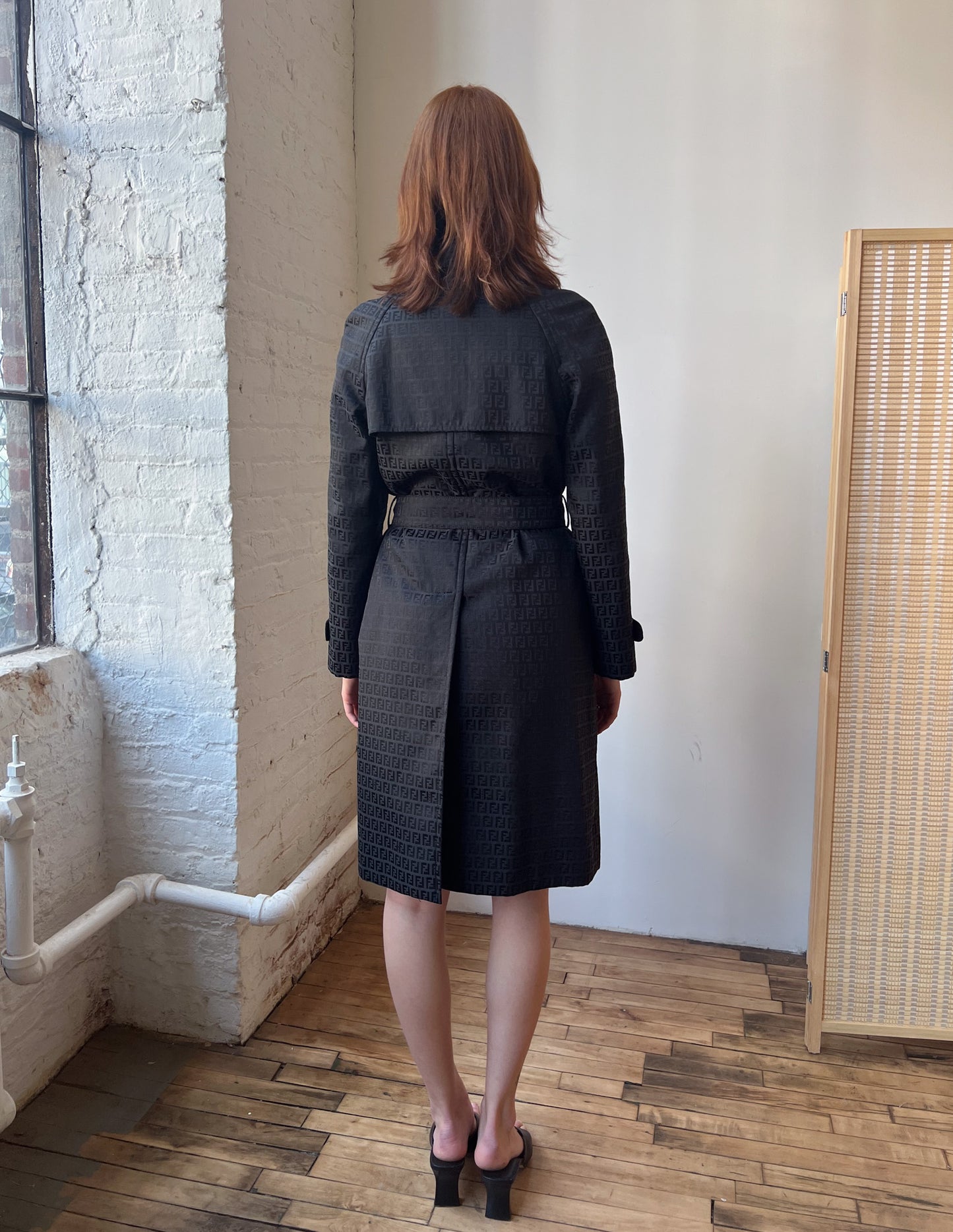 Fendi Zucca All Over Belted Trench Coat