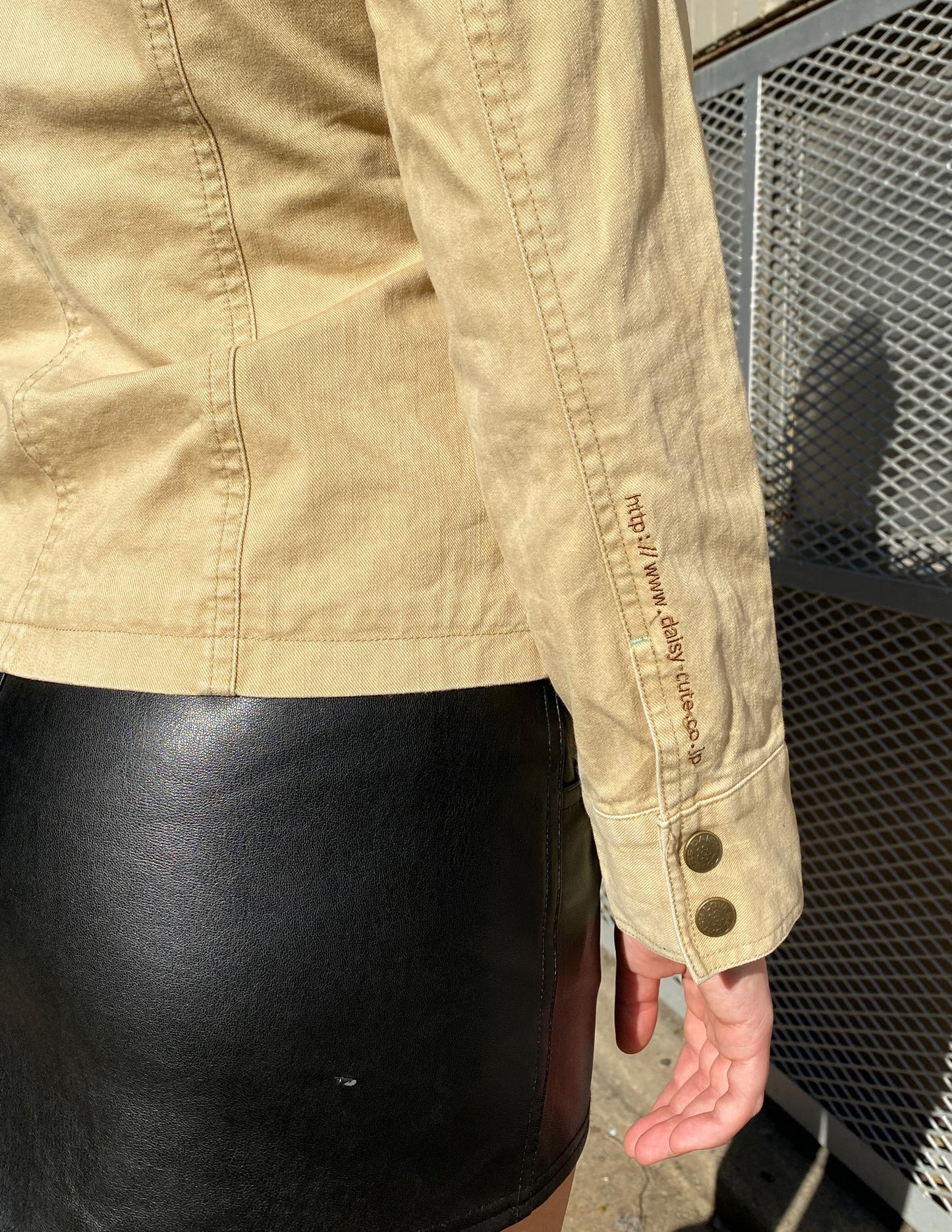 Daisy Lovers Tan Cargo Zip Up Jacket