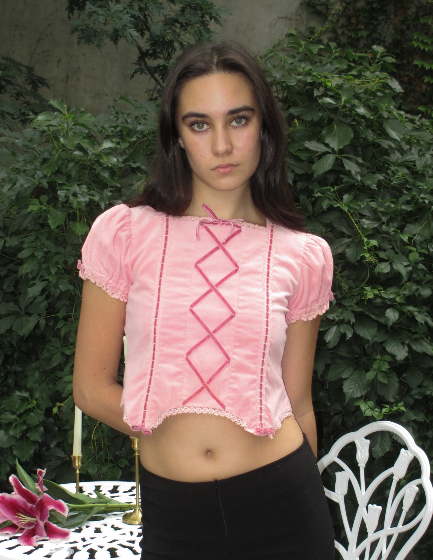 Vtg Shirley Temple Pink Corset Style Top Sourced in Japan