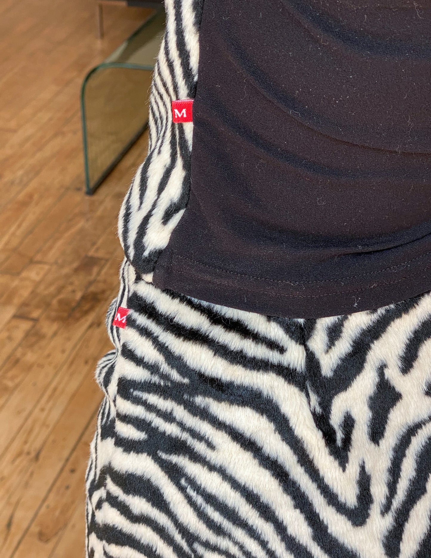 Morgan de Toi Vintage Zebra Print Fuzzy Party Skirt Set