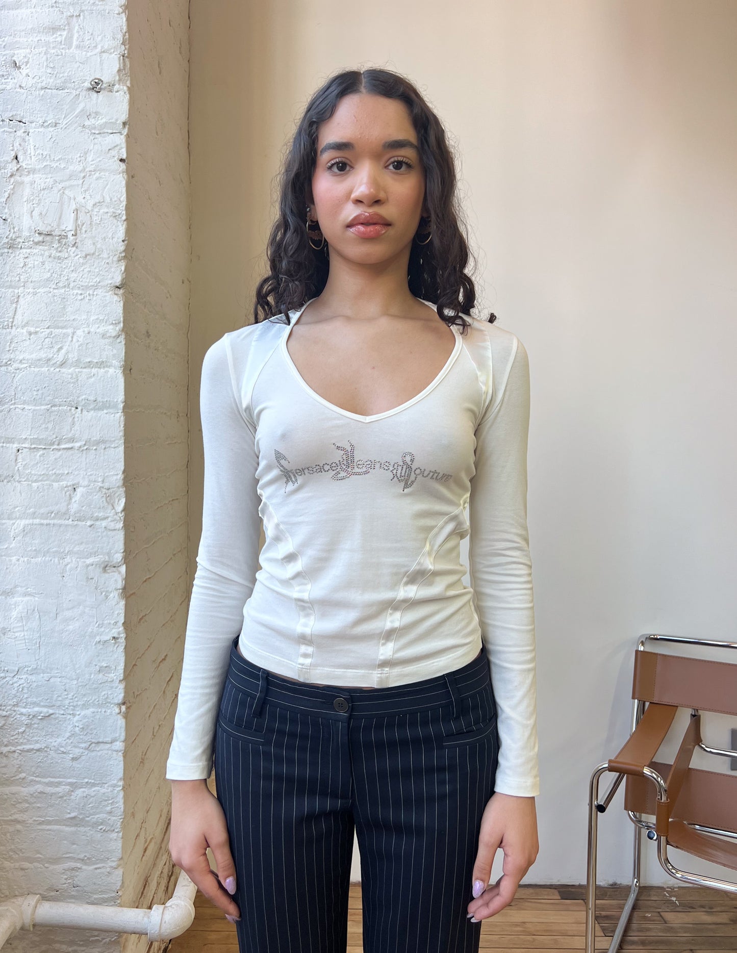 Versace Jeans Rhinestone Long Sleeve