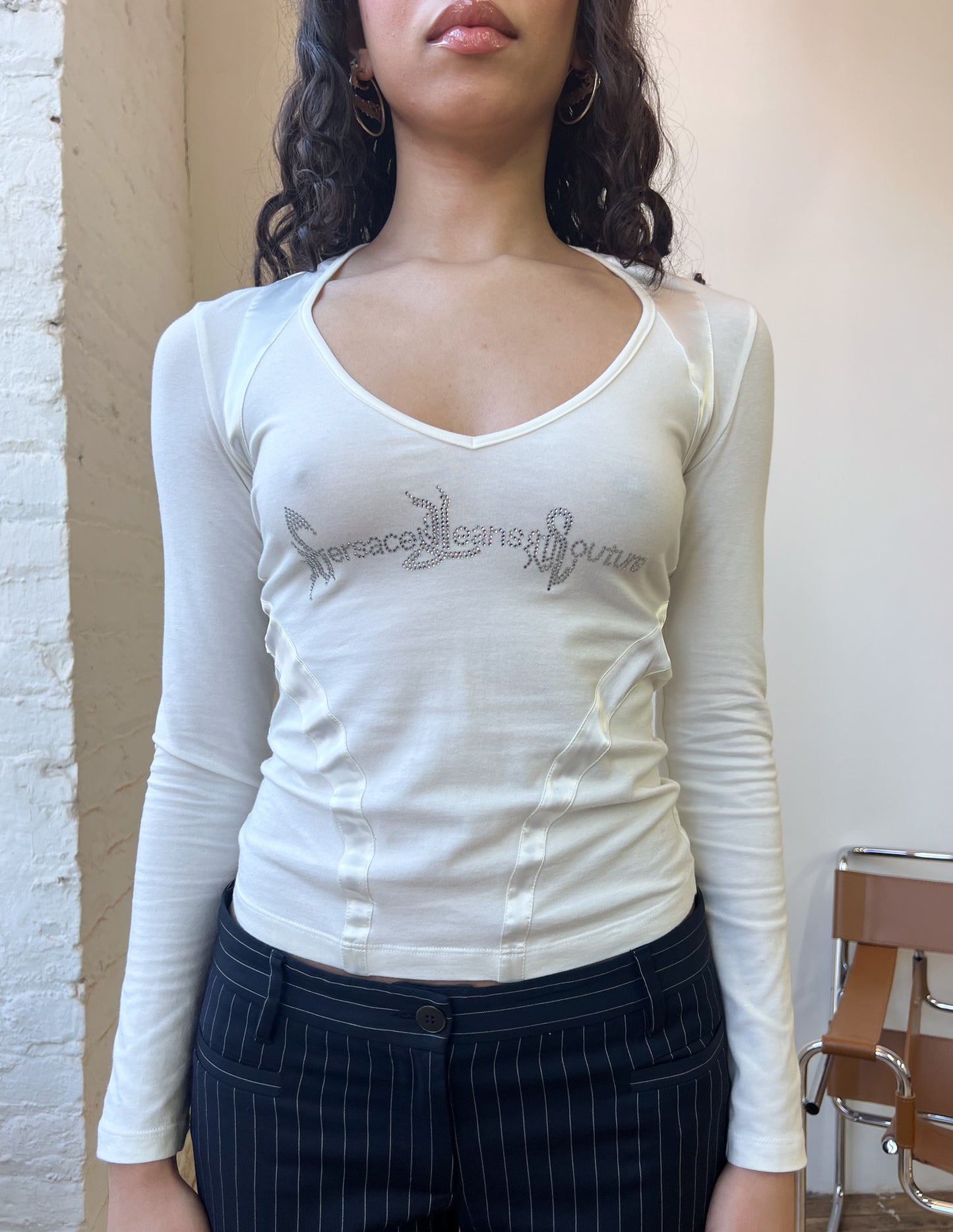 Versace Jeans Rhinestone Long Sleeve