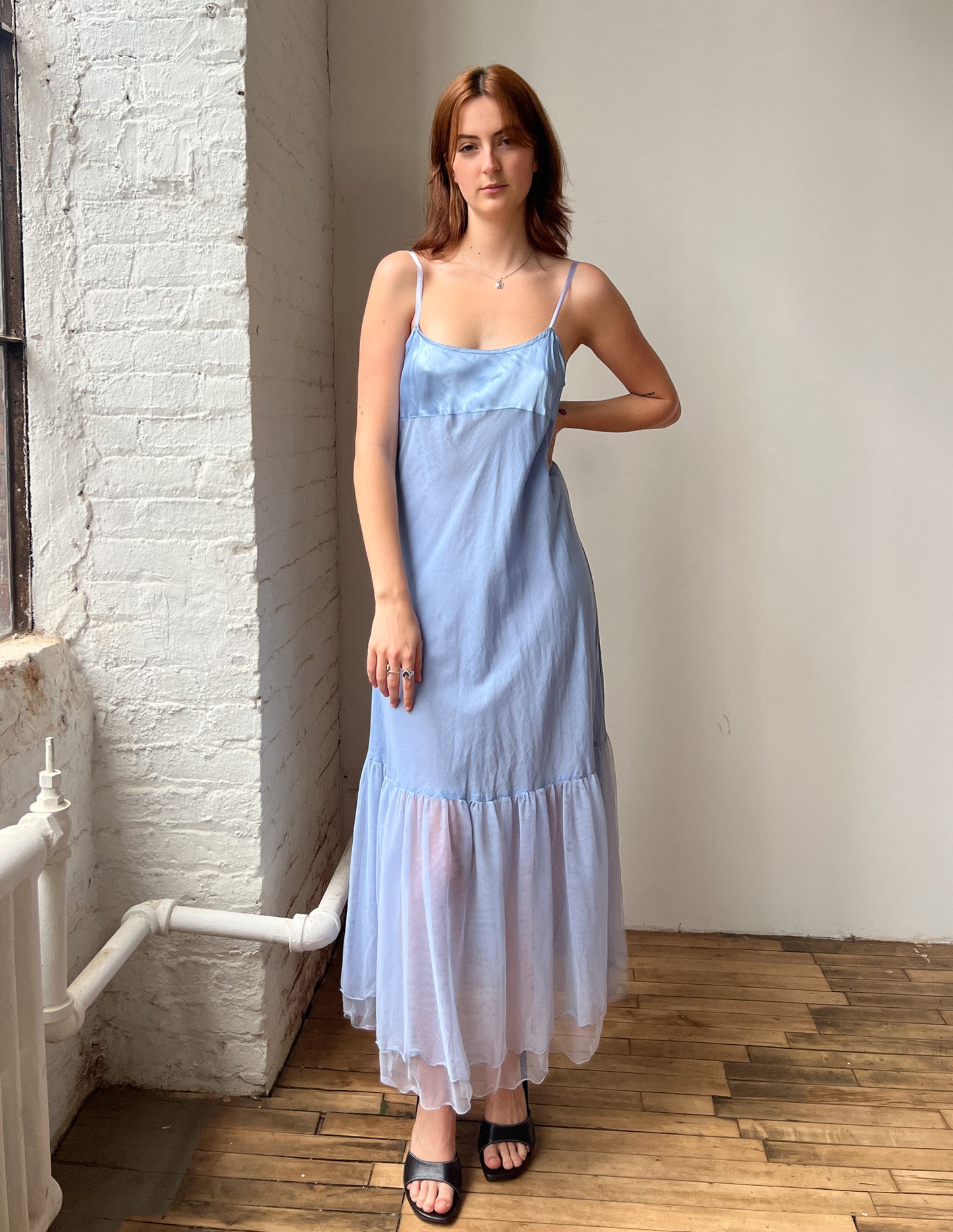 Periwinkle Flouncy Maxi Dress