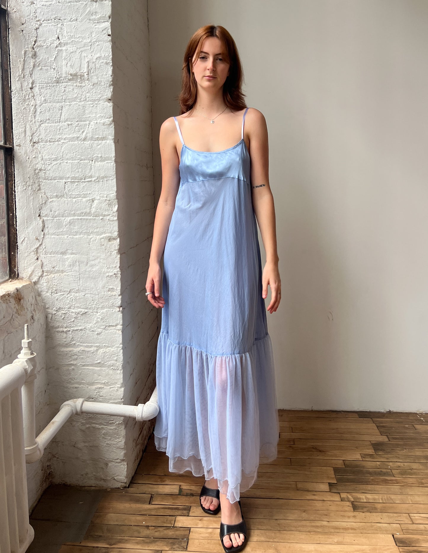 Periwinkle Flouncy Maxi Dress