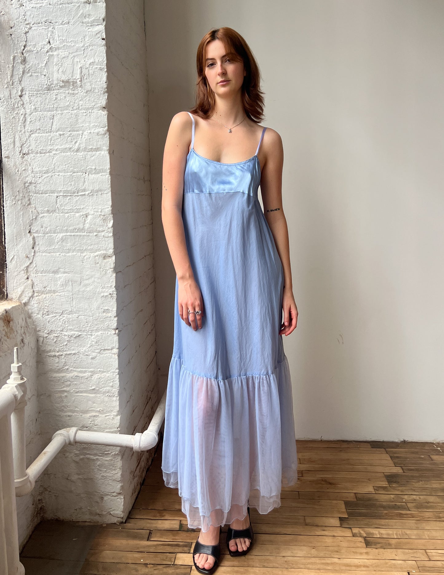 Periwinkle Flouncy Maxi Dress