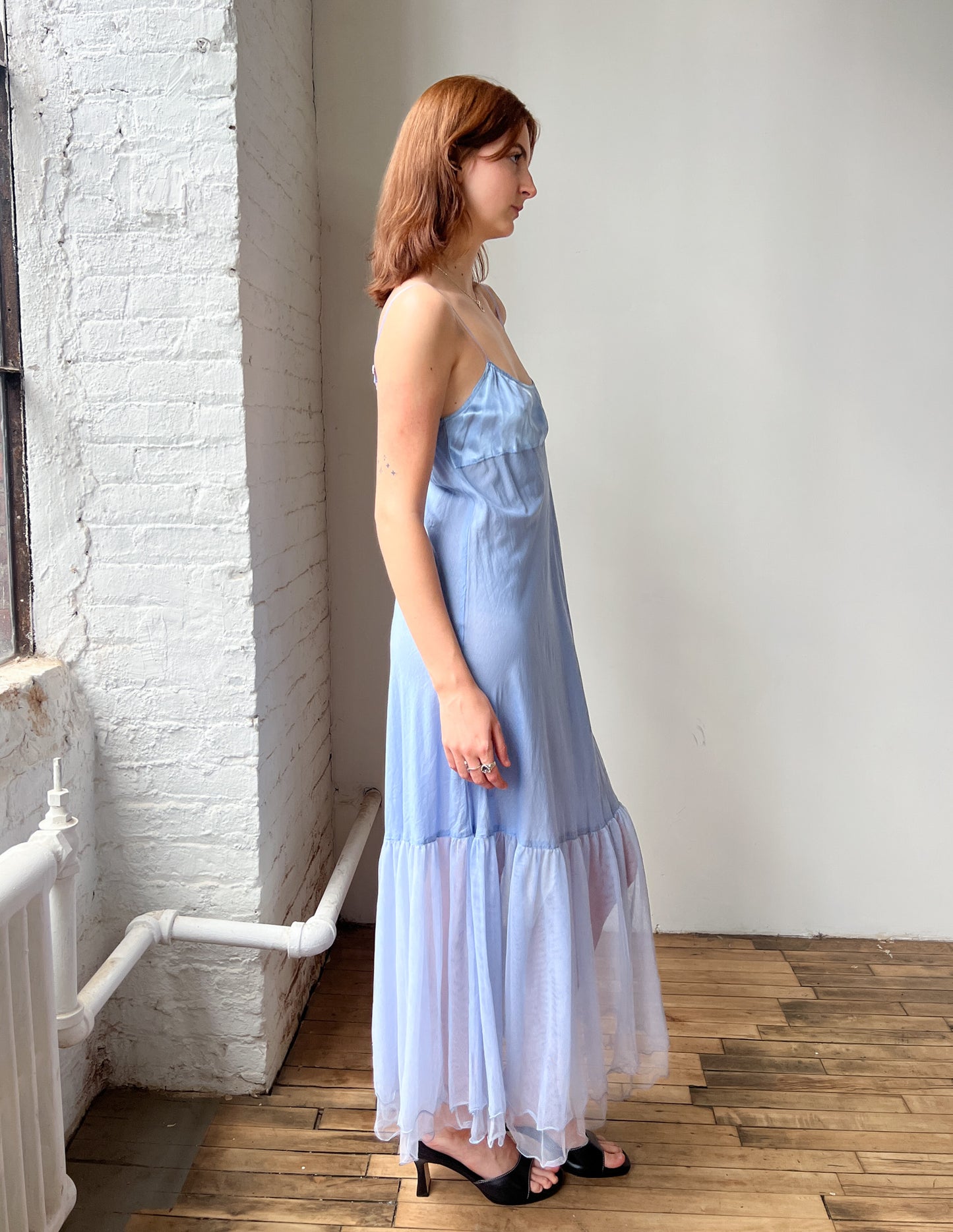 Periwinkle Flouncy Maxi Dress