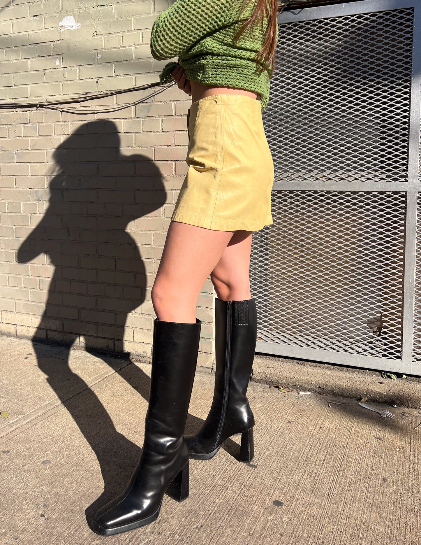 DKNY 100% Leather Butter Yellow Mini