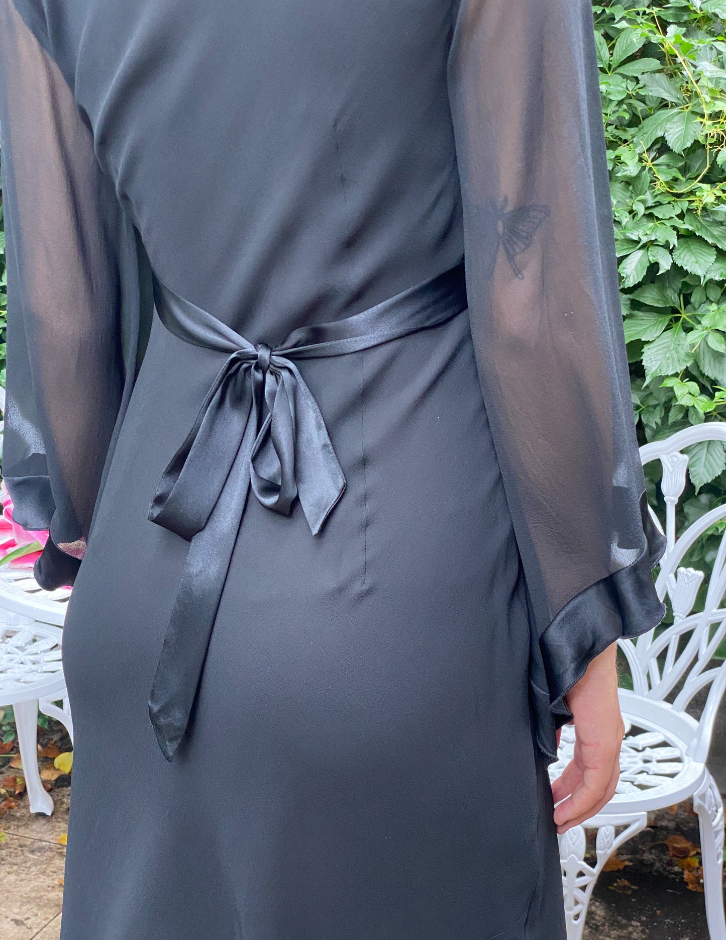 100% Silk Vtg 90s Midi Dress