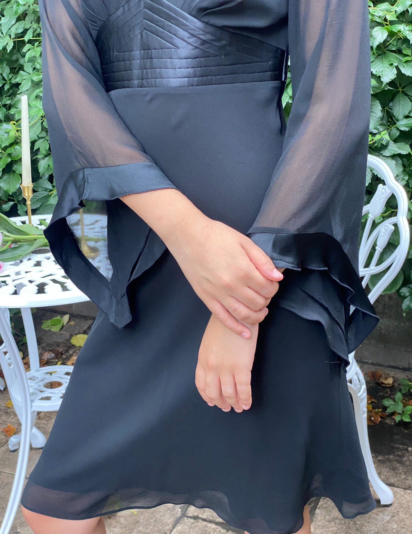 100% Silk Vtg 90s Midi Dress