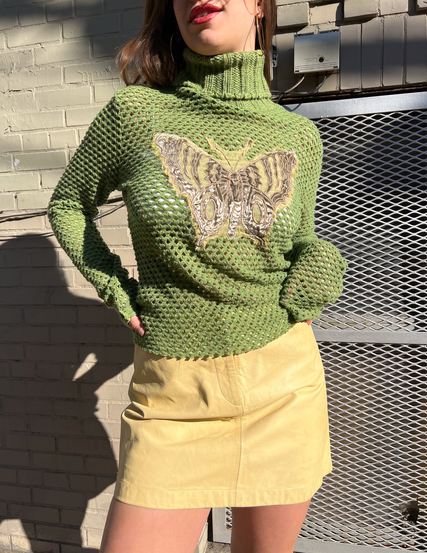 DKNY 100% Leather Butter Yellow Mini