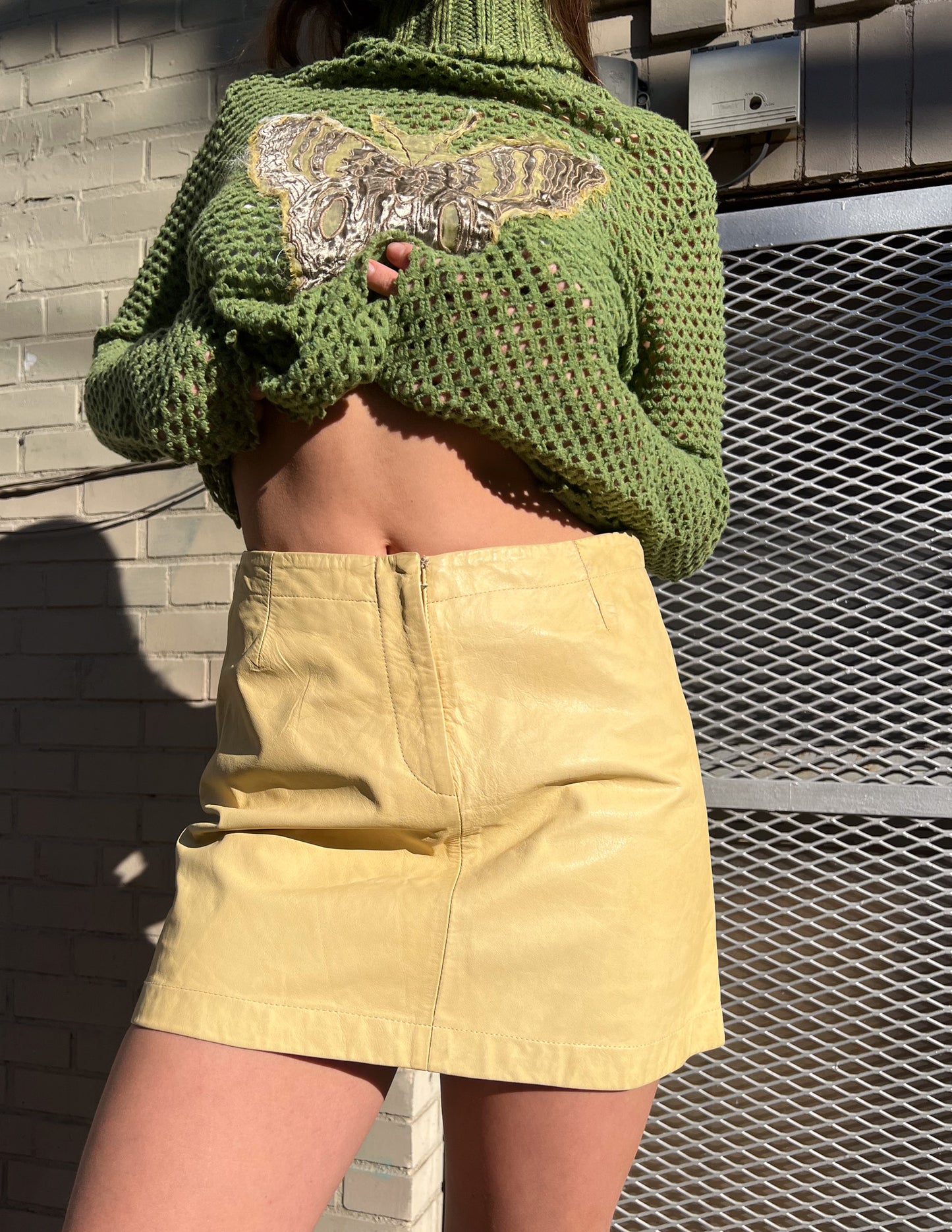 DKNY 100% Leather Butter Yellow Mini