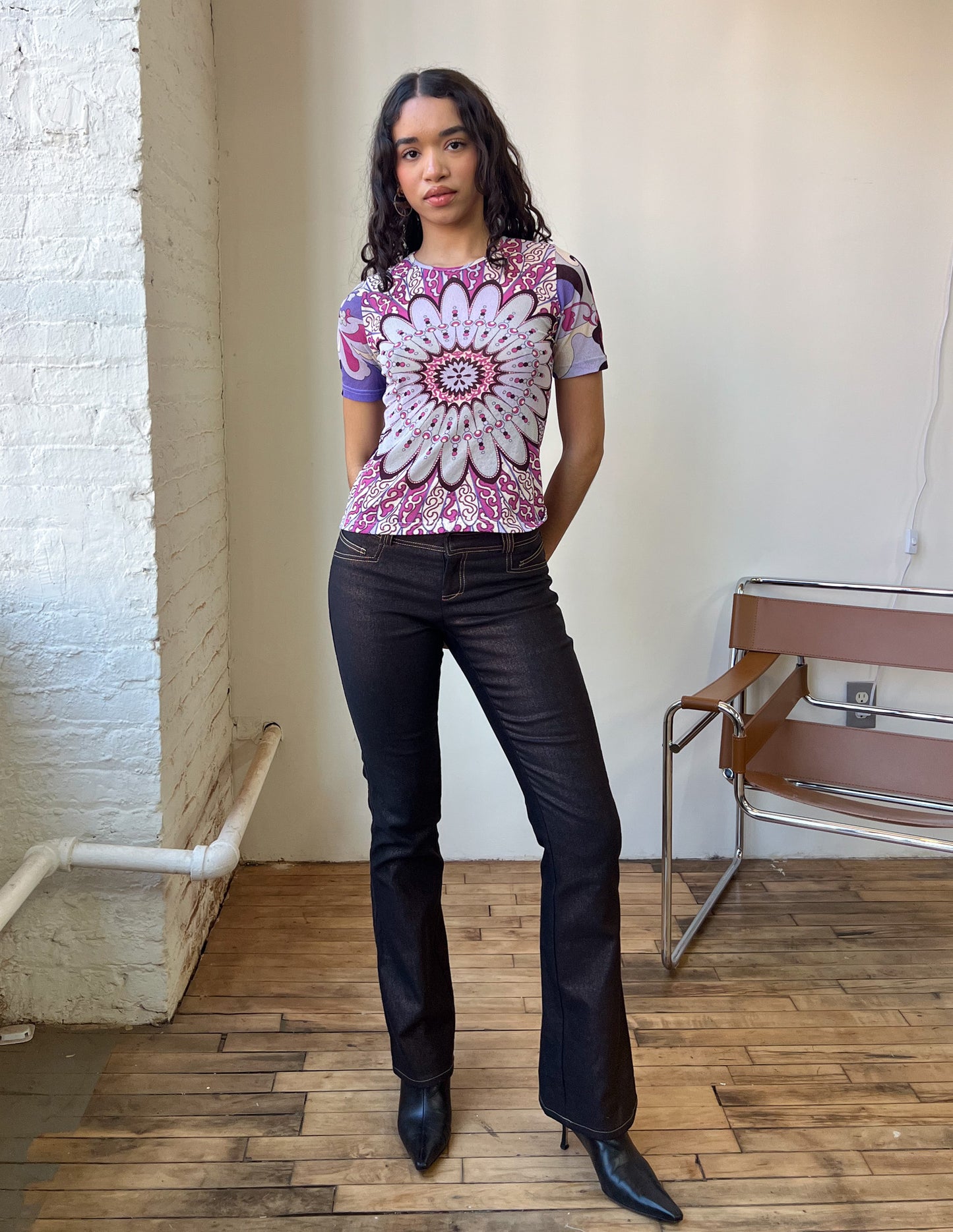 Vtg Purple Abstract Baby Tee