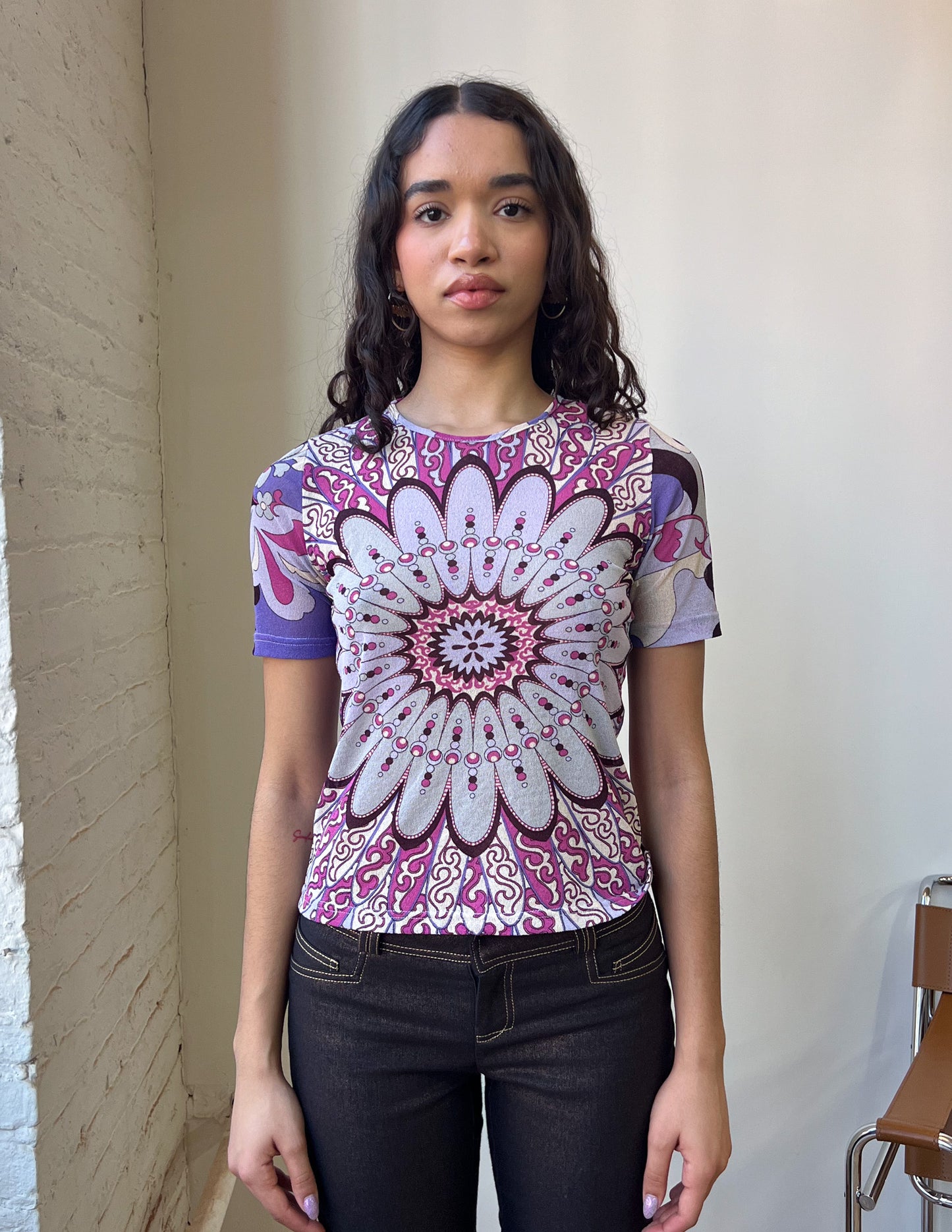 Vtg Purple Abstract Baby Tee