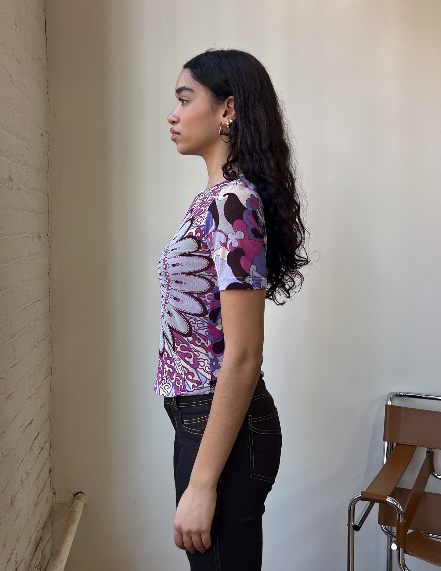 Vtg Purple Abstract Baby Tee