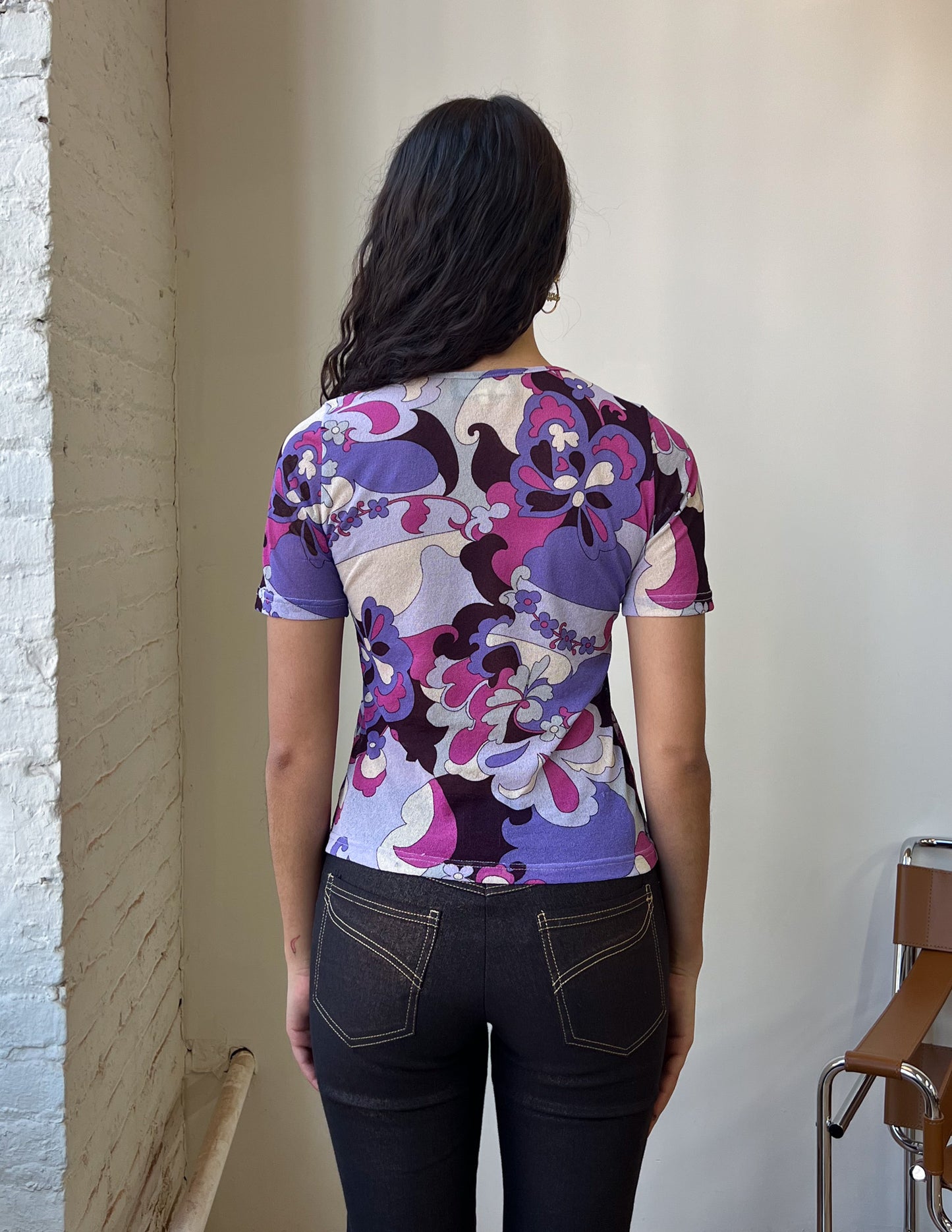 Vtg Purple Abstract Baby Tee