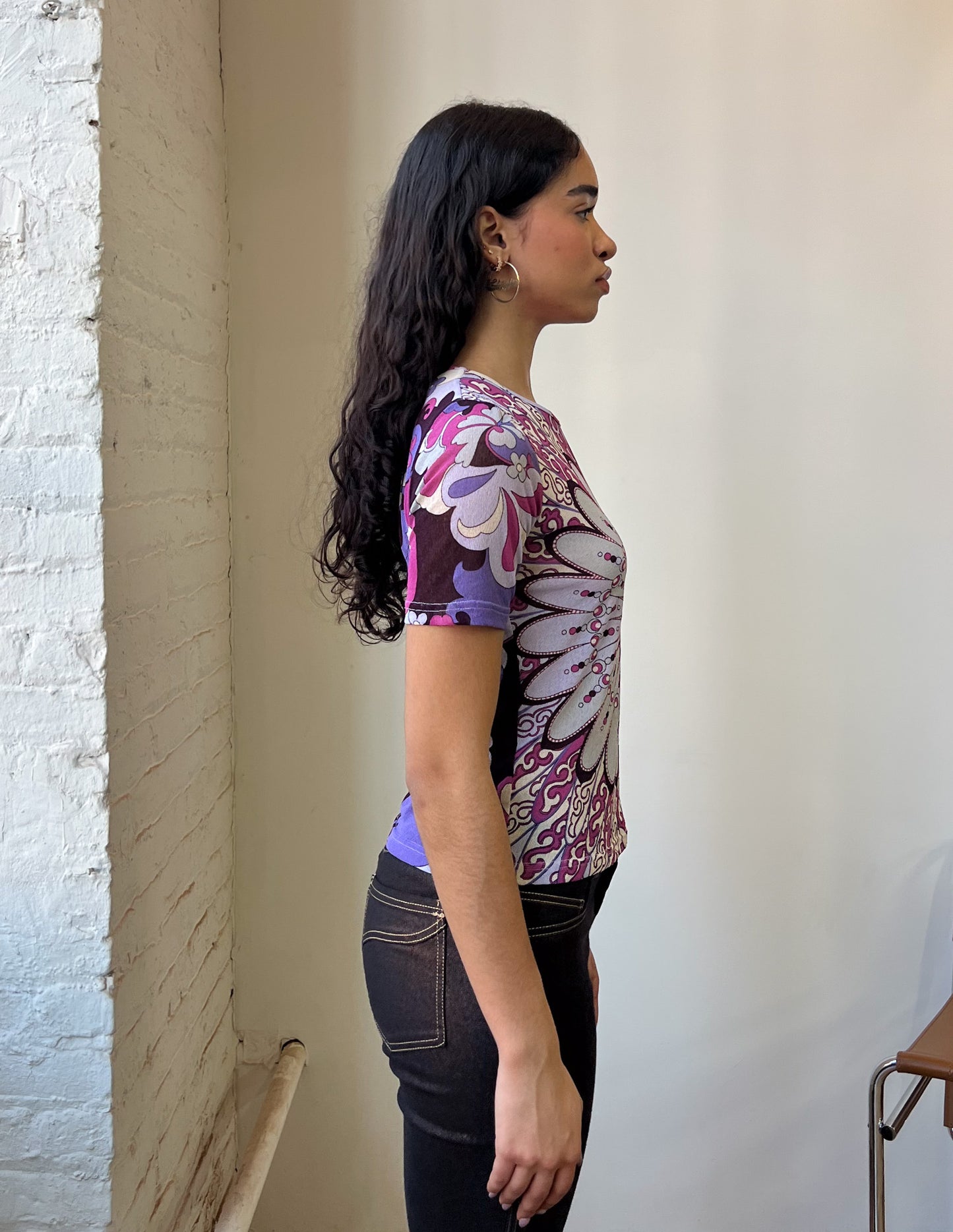 Vtg Purple Abstract Baby Tee