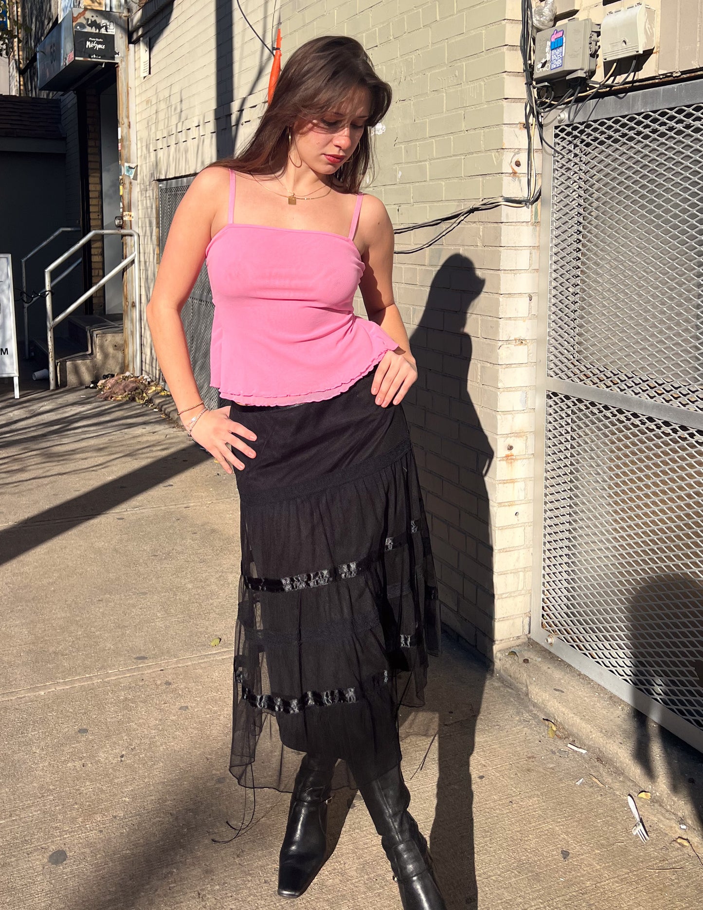 Y2K Vtg Intimissimi Pink & Orange Butterfly Top