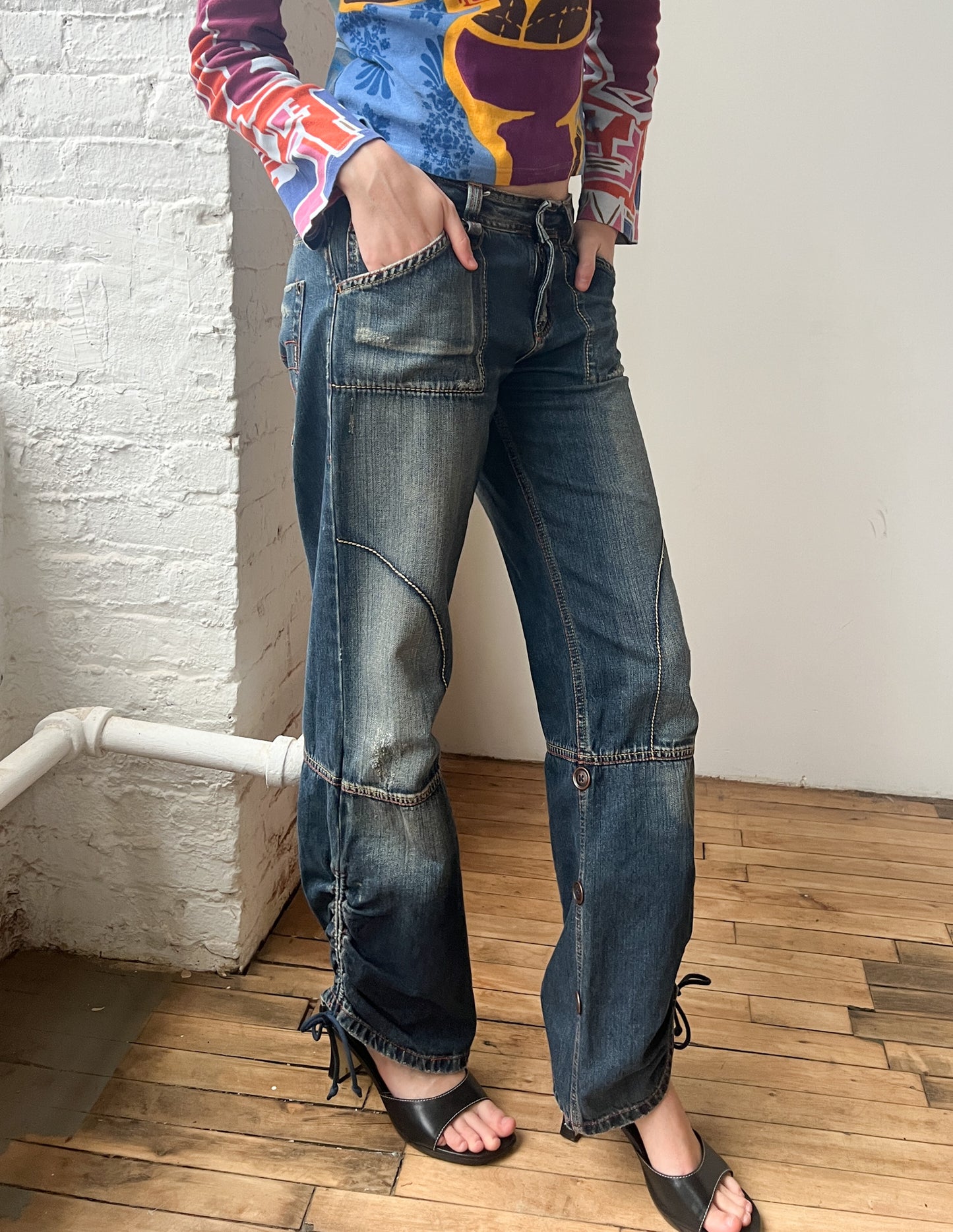 Y2K Phard Ruched Jeans