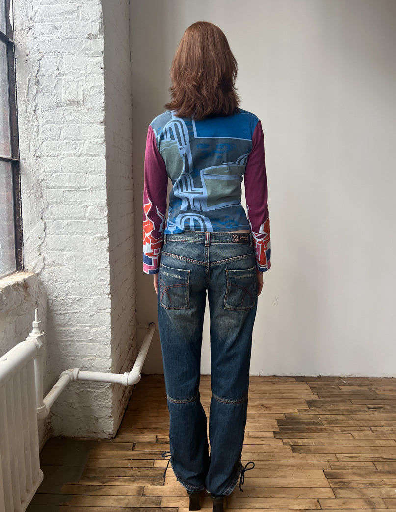 Y2K Phard Ruched Jeans