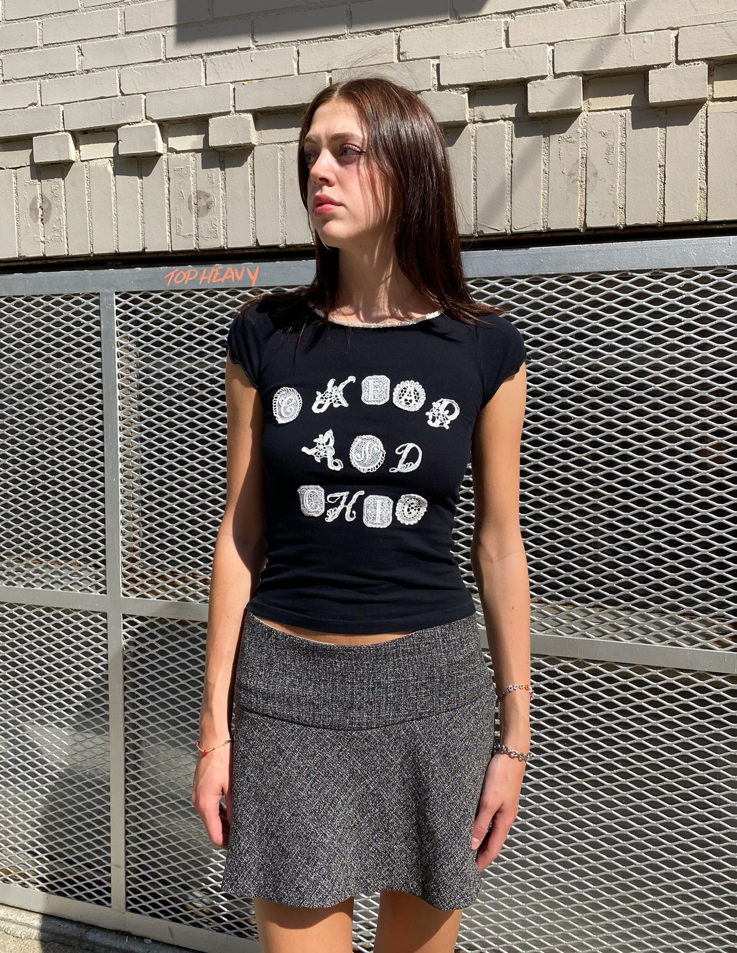 Moschino C&C Lace Letter Baby Tee