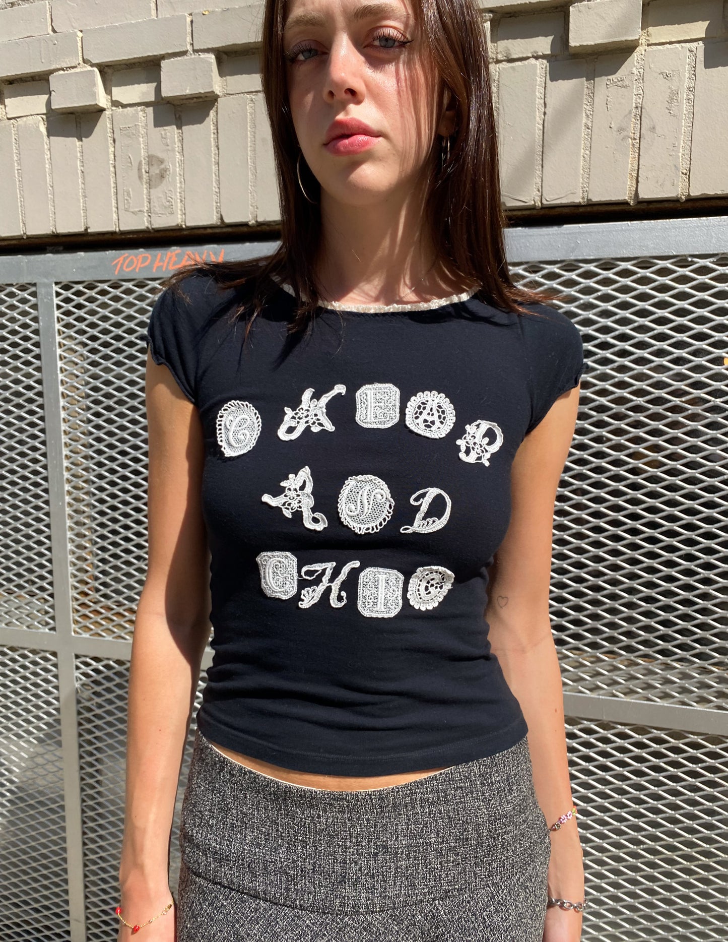 Moschino C&C Lace Letter Baby Tee