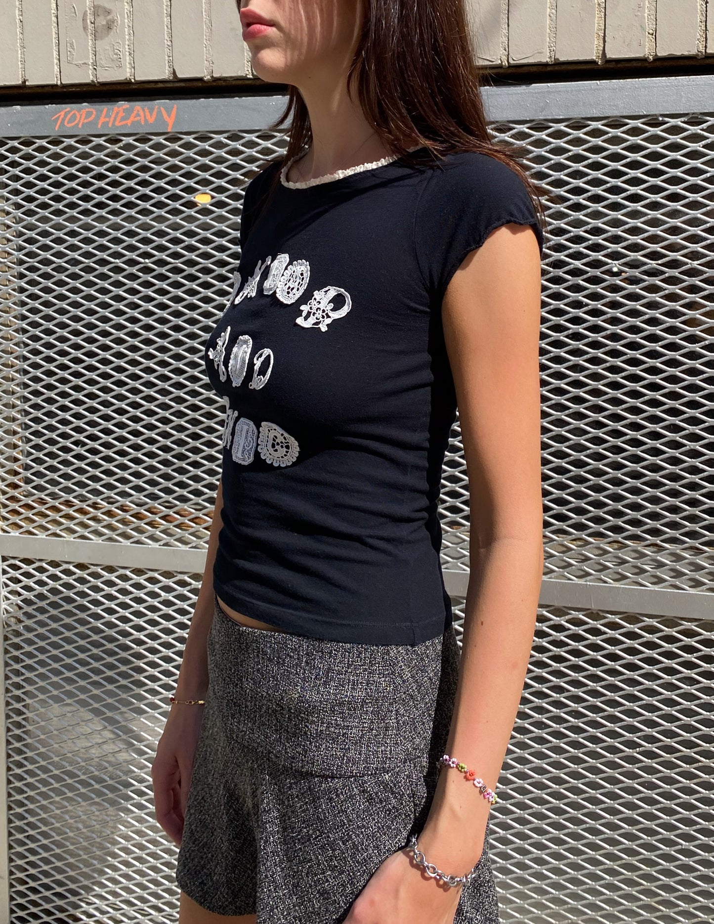 Moschino C&C Lace Letter Baby Tee
