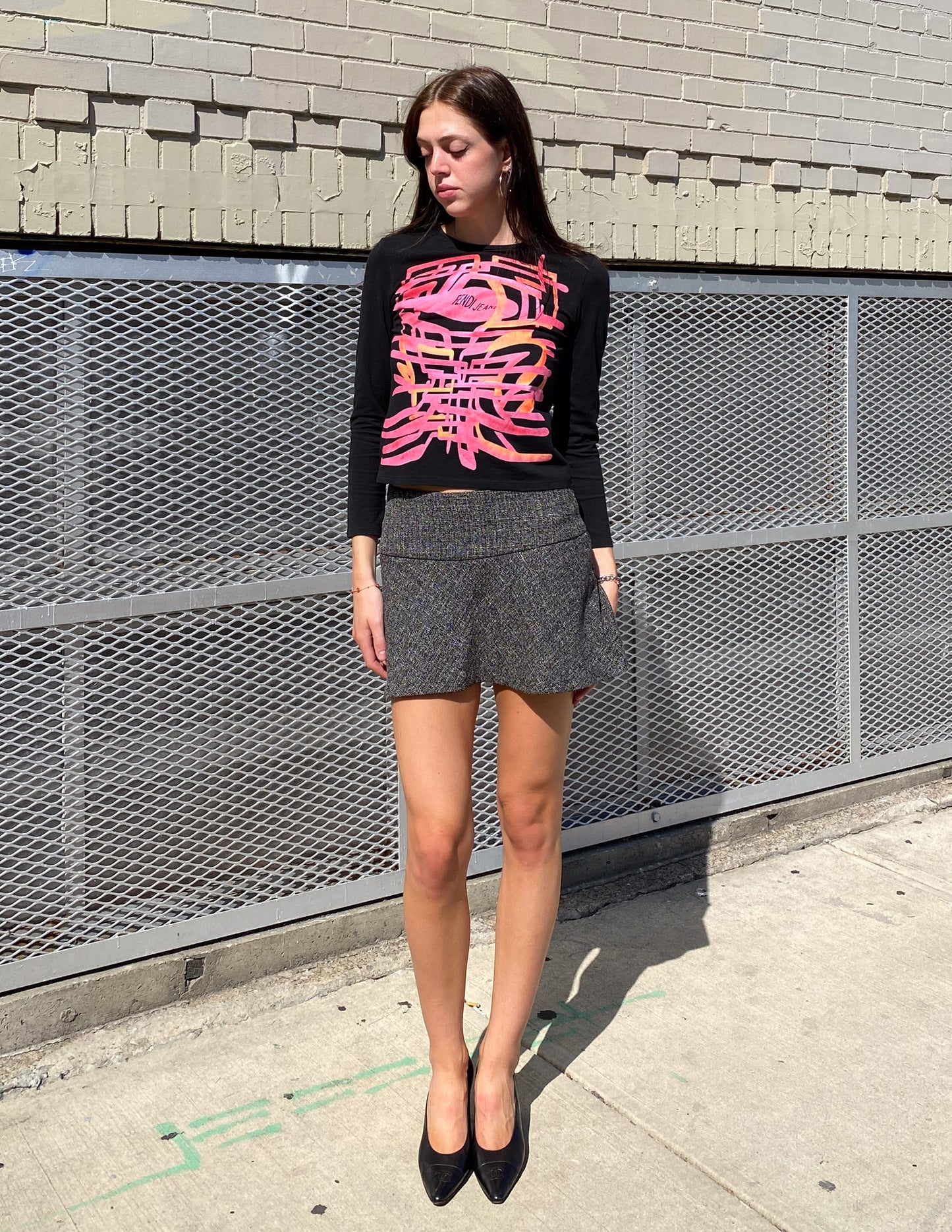 Fendi Jeans Abstract Graphic Long Sleeve