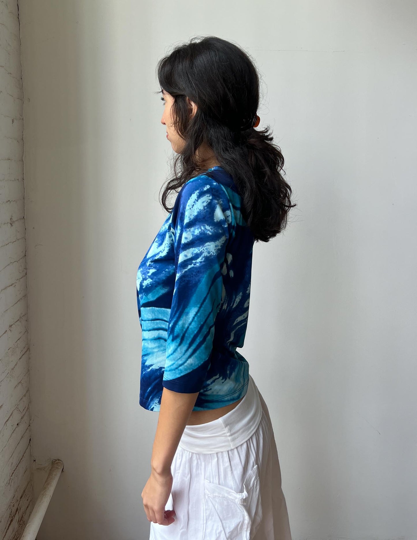Versace Classic Printed Bateau Neck Top