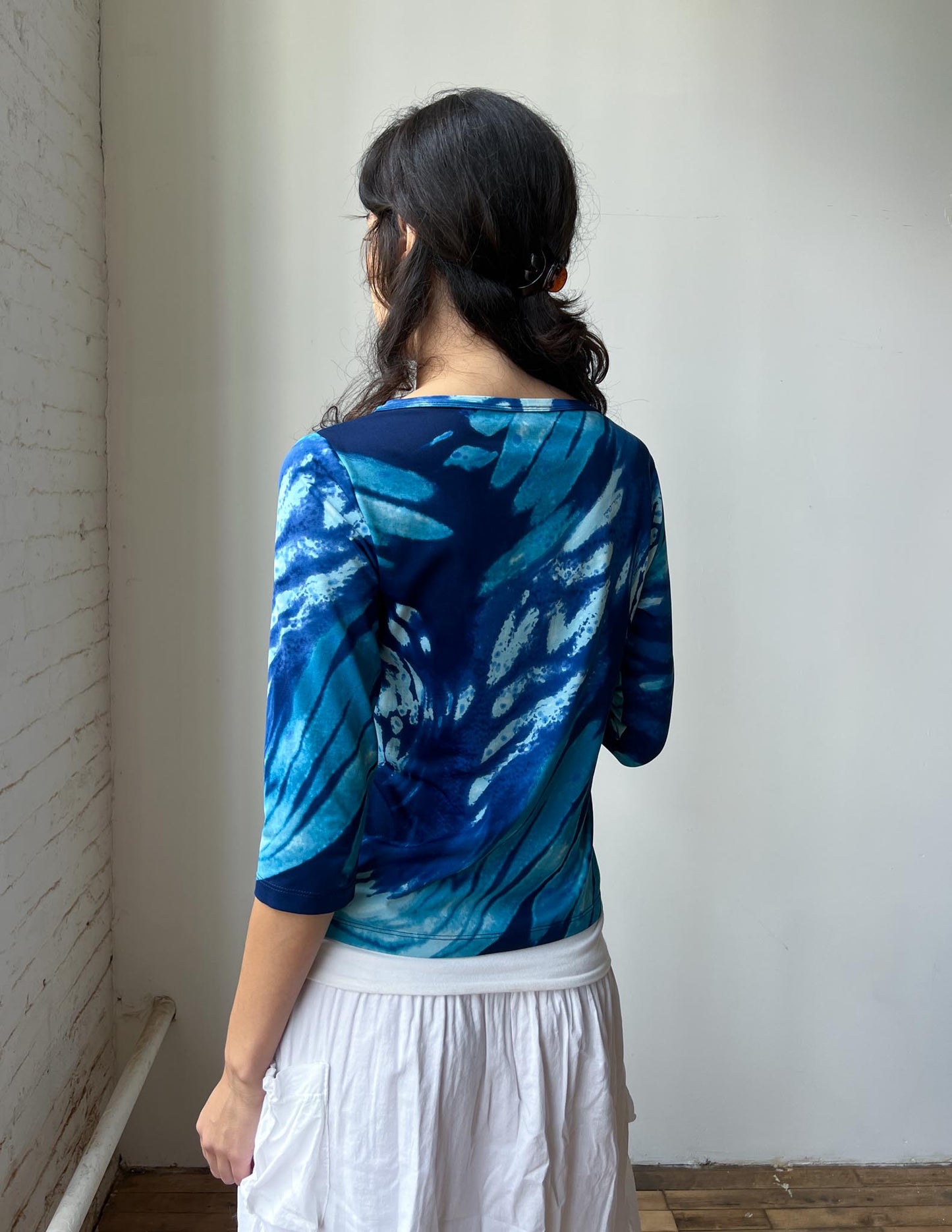 Versace Classic Printed Bateau Neck Top