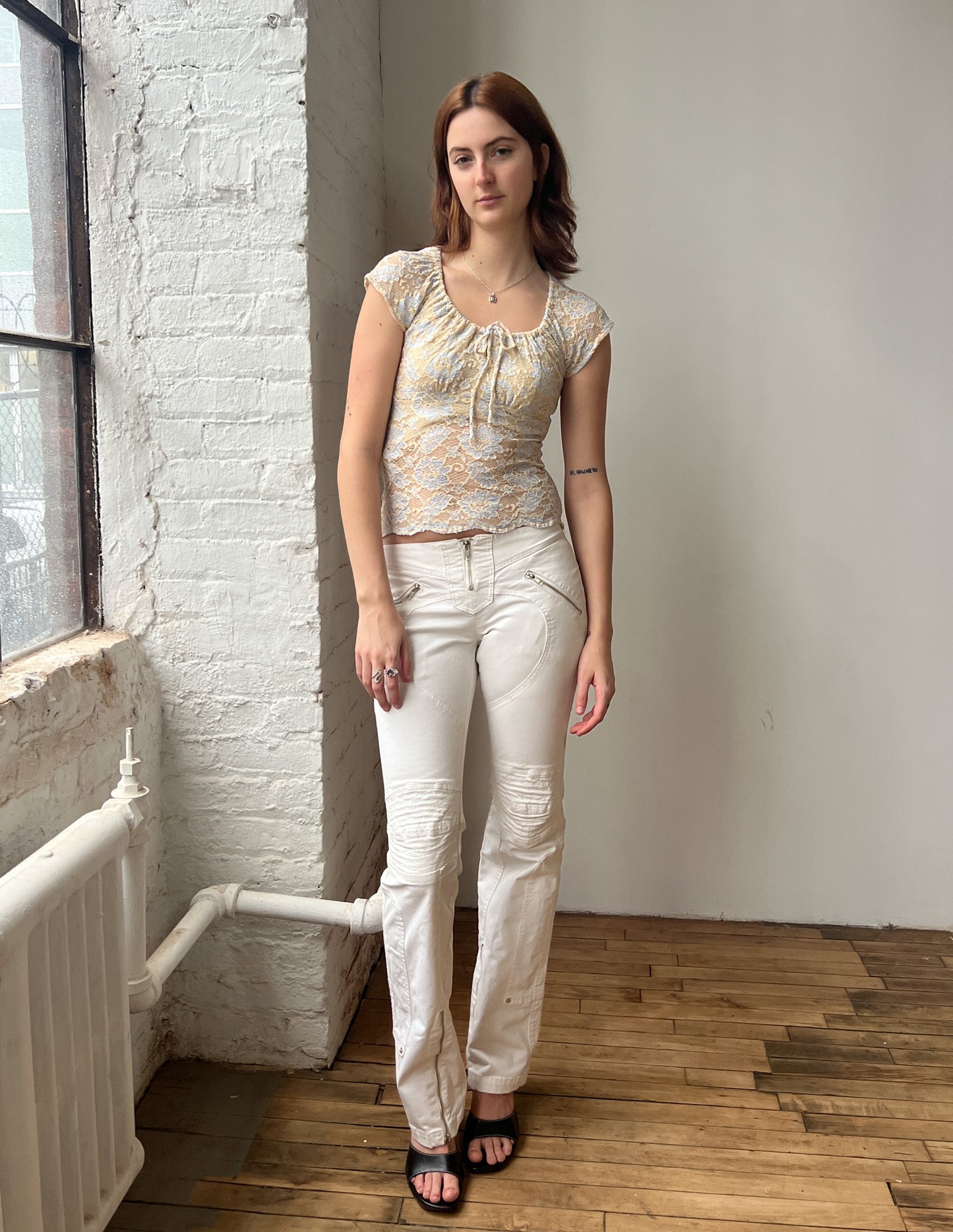 Guess Jeans White Moto Pants