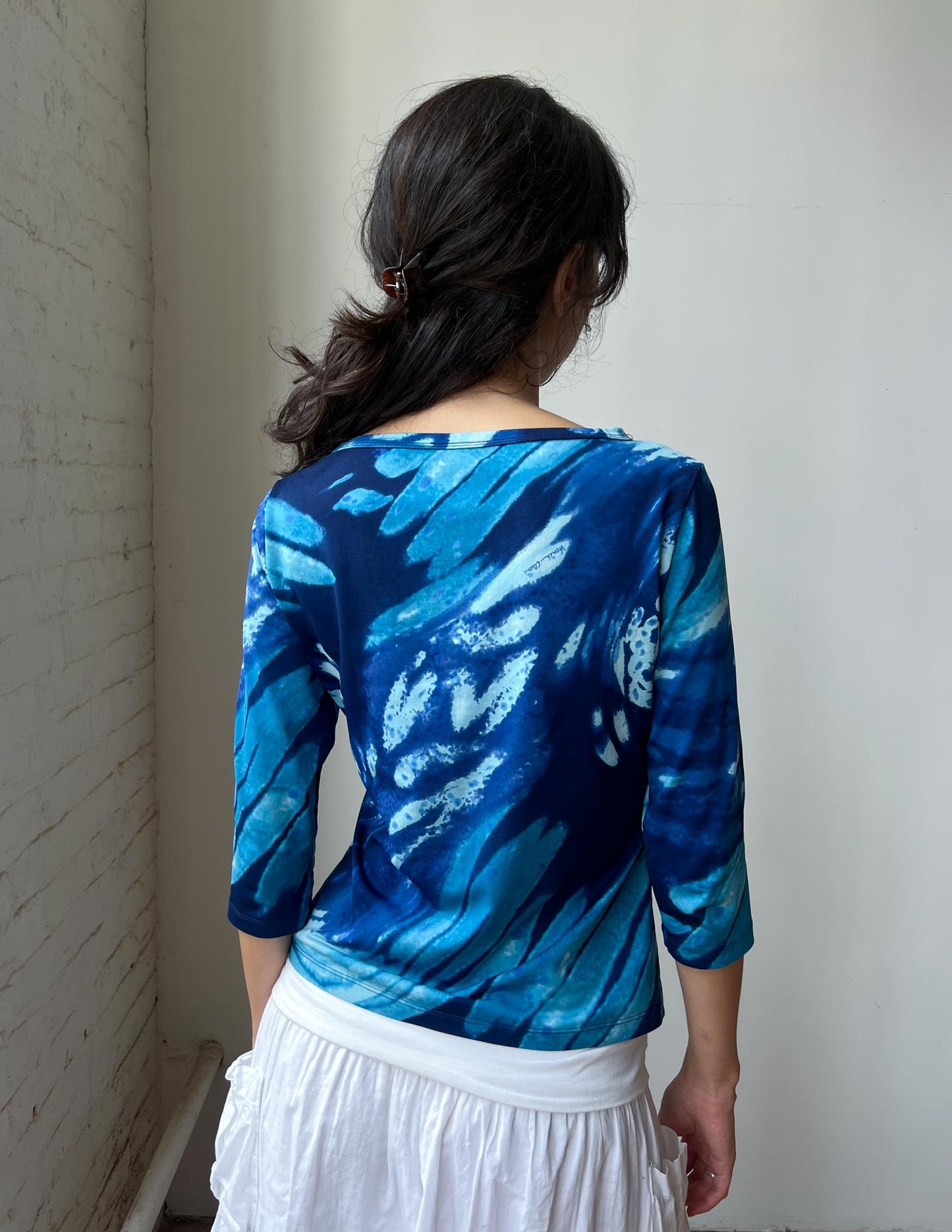 Versace Classic Printed Bateau Neck Top