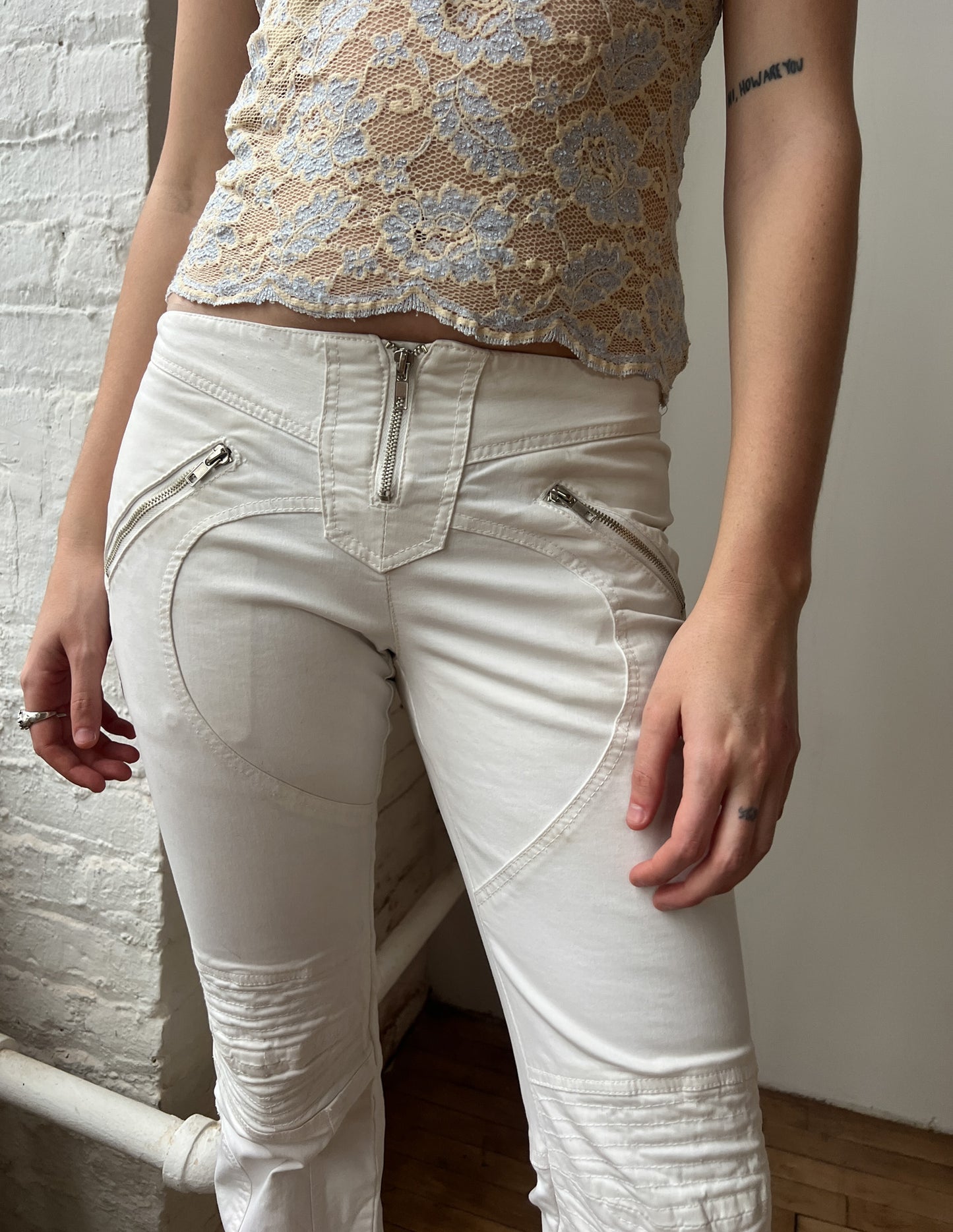 Guess Jeans White Moto Pants