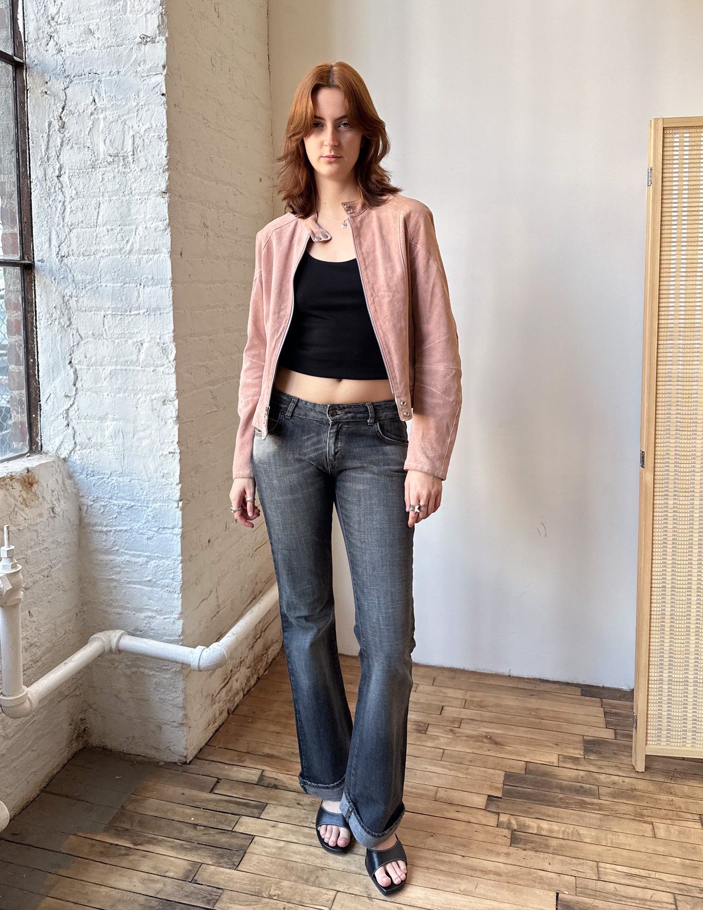 Wilson's Leather Pink Suede Moto Jacket