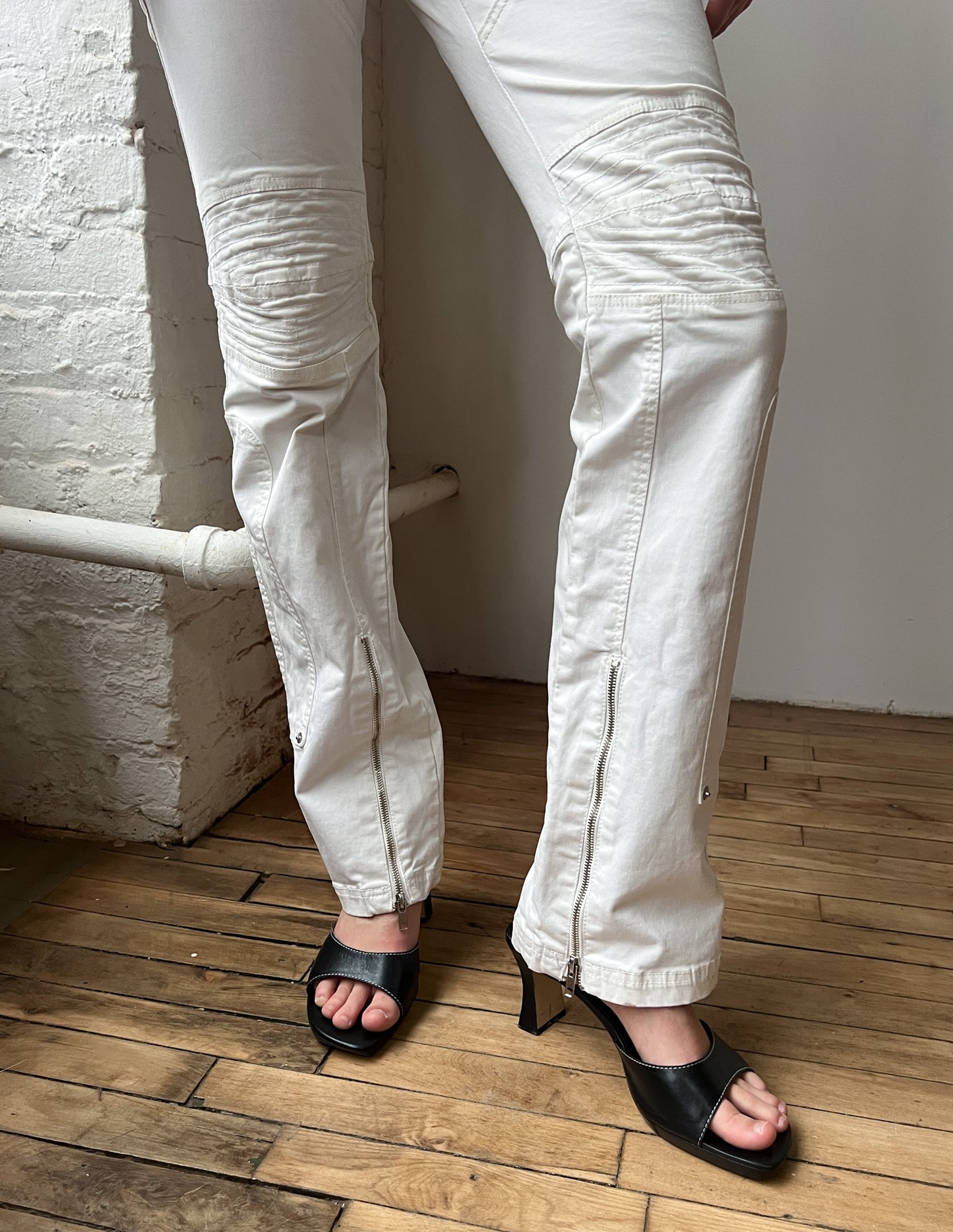 Guess Jeans White Moto Pants
