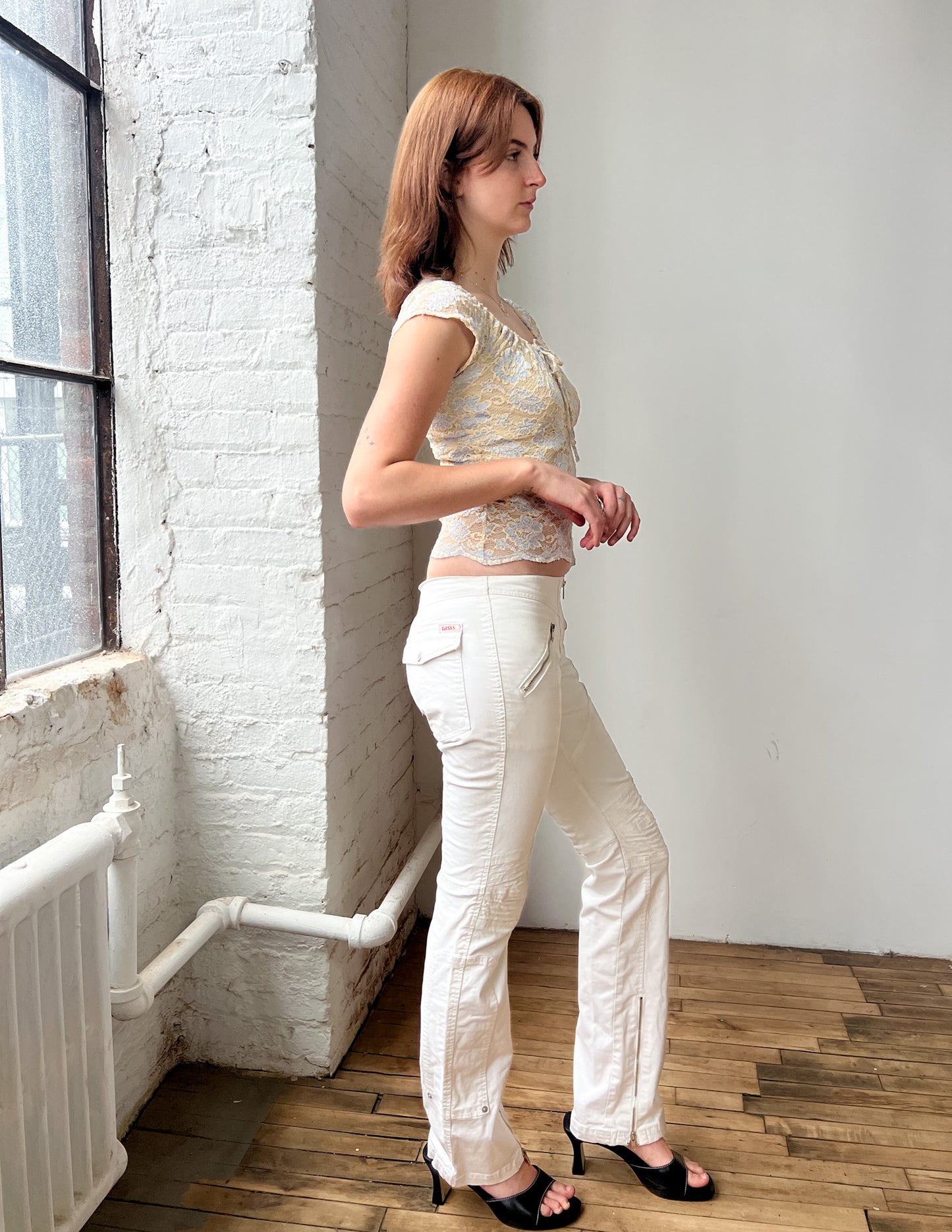 Guess Jeans White Moto Pants