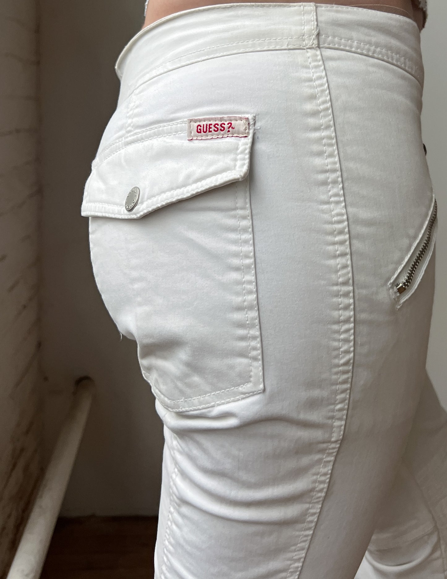 Guess Jeans White Moto Pants