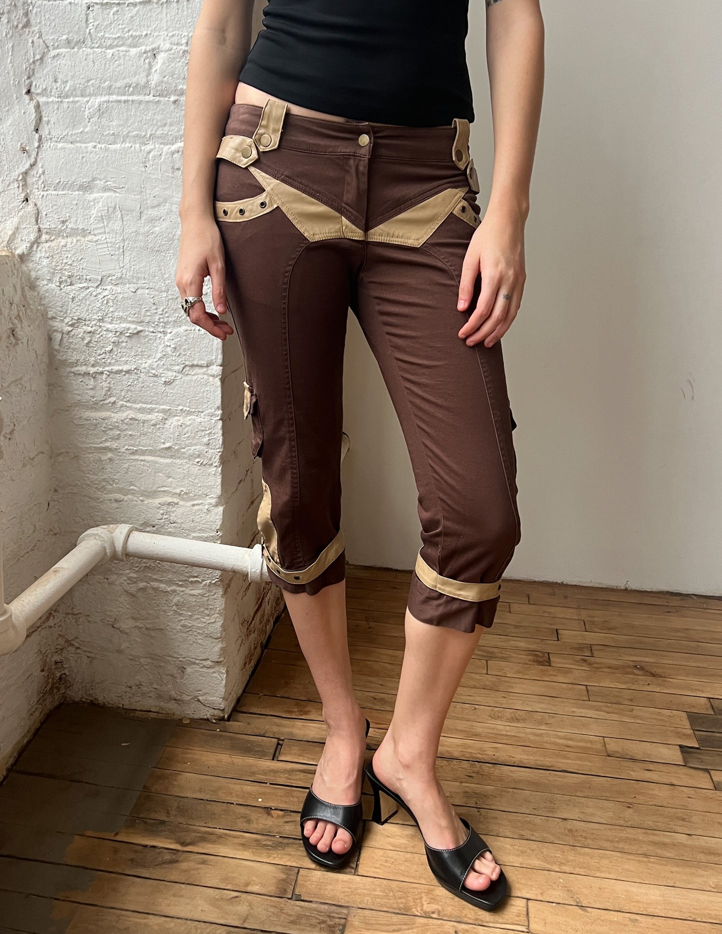 Vtg Two Tone Western Capris