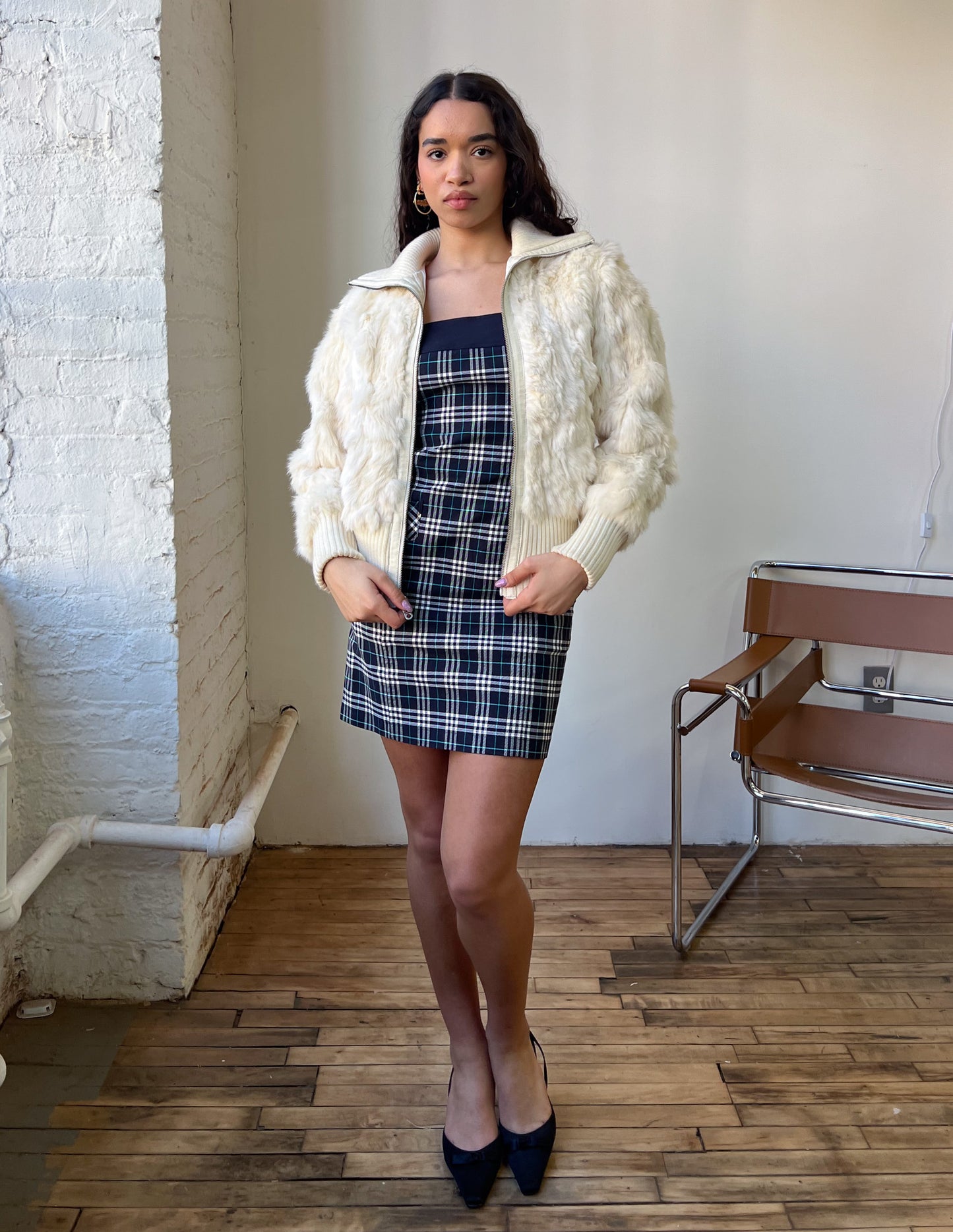 Wilson's Leather White Fur Jacket