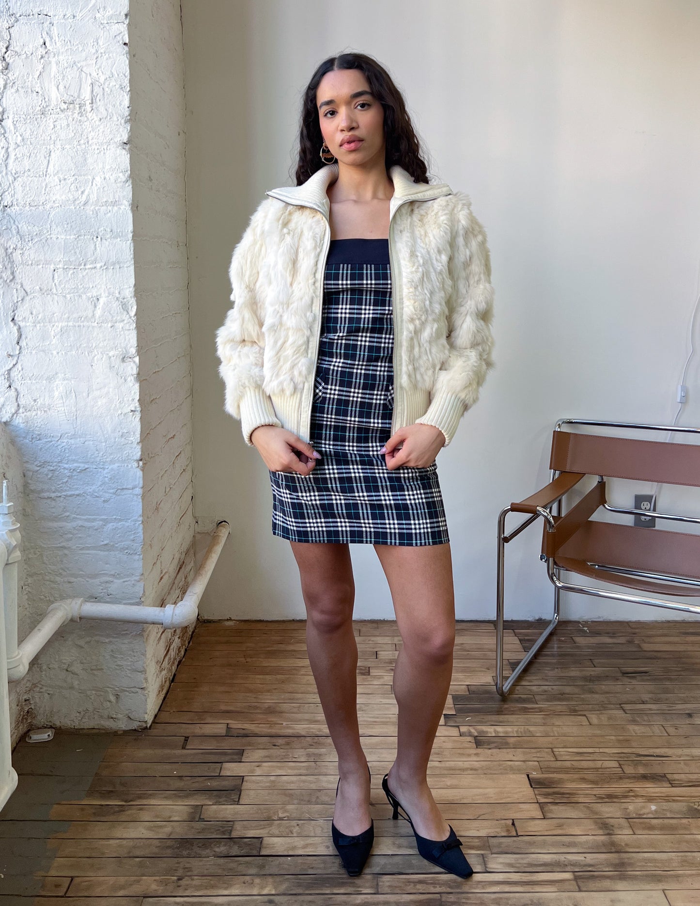 Wilson's Leather White Fur Jacket