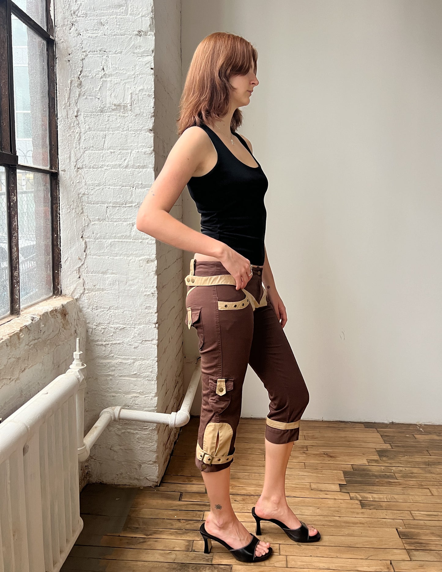 Vtg Two Tone Western Capris